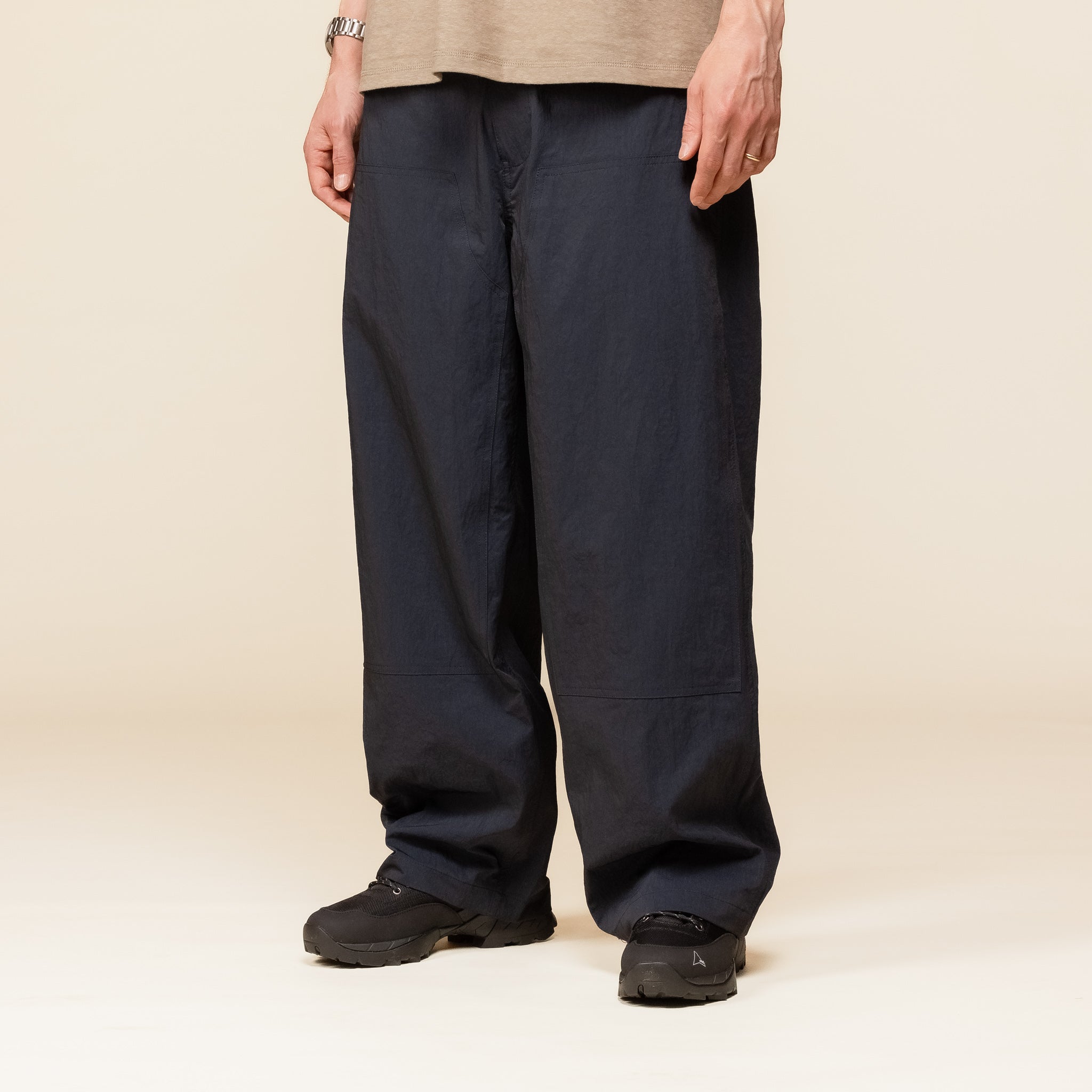 MW-PT24102 Meanswhile - Dope Dyed Double Knee Pant - Lamp Black