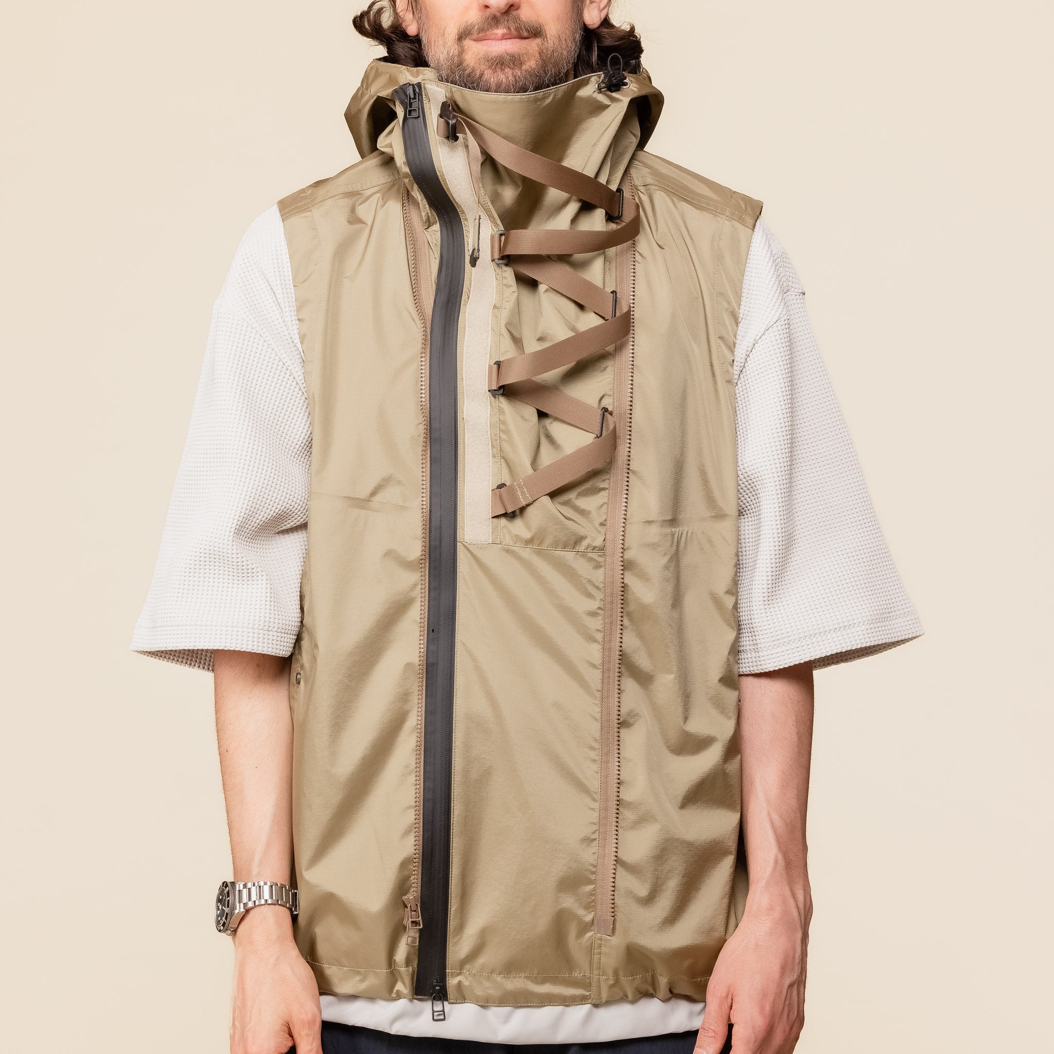 MW-JKT24103 Meanswhile - Air Circulation System Rain Jacket - Coyote