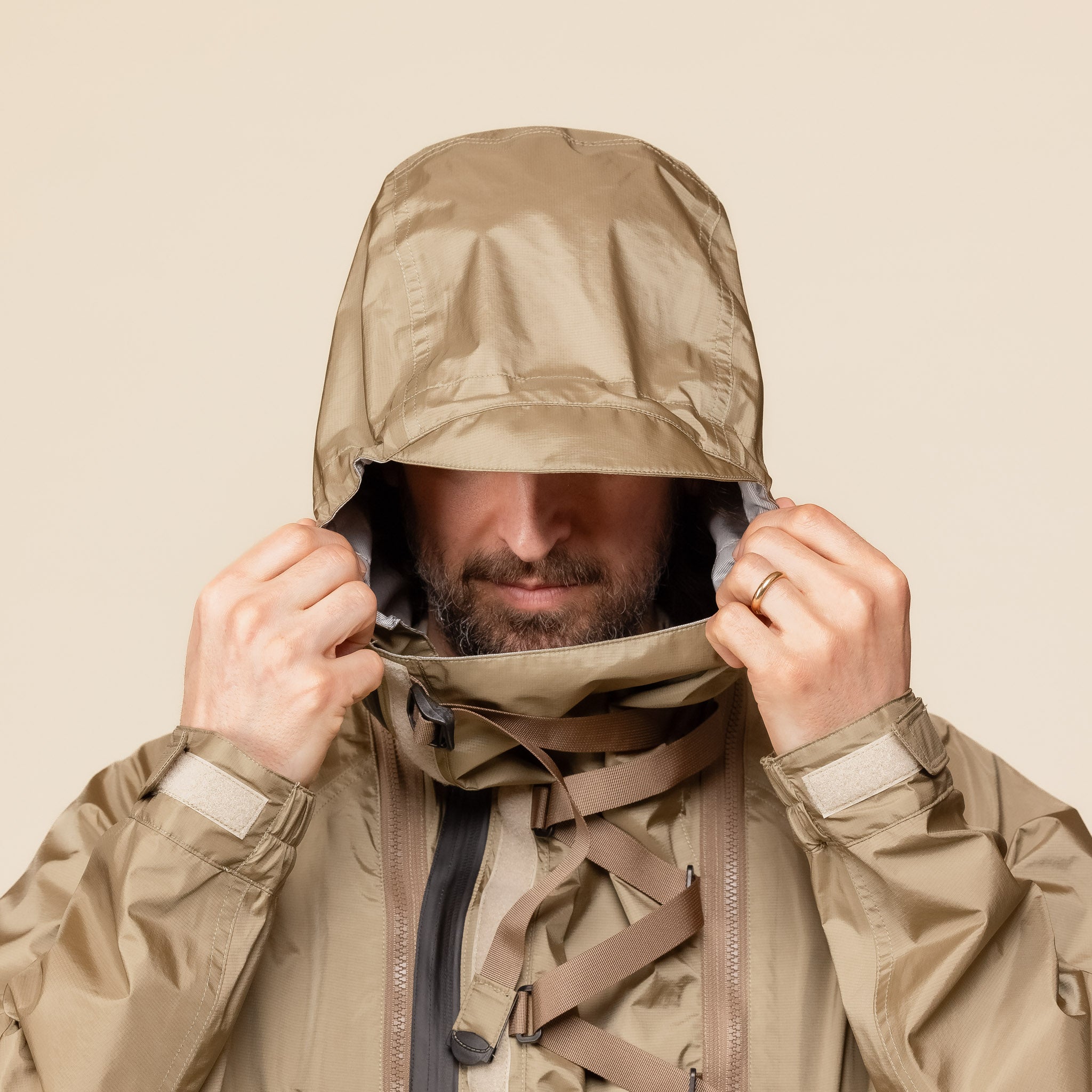 MW-JKT24103 Meanswhile - Air Circulation System Rain Jacket - Coyote