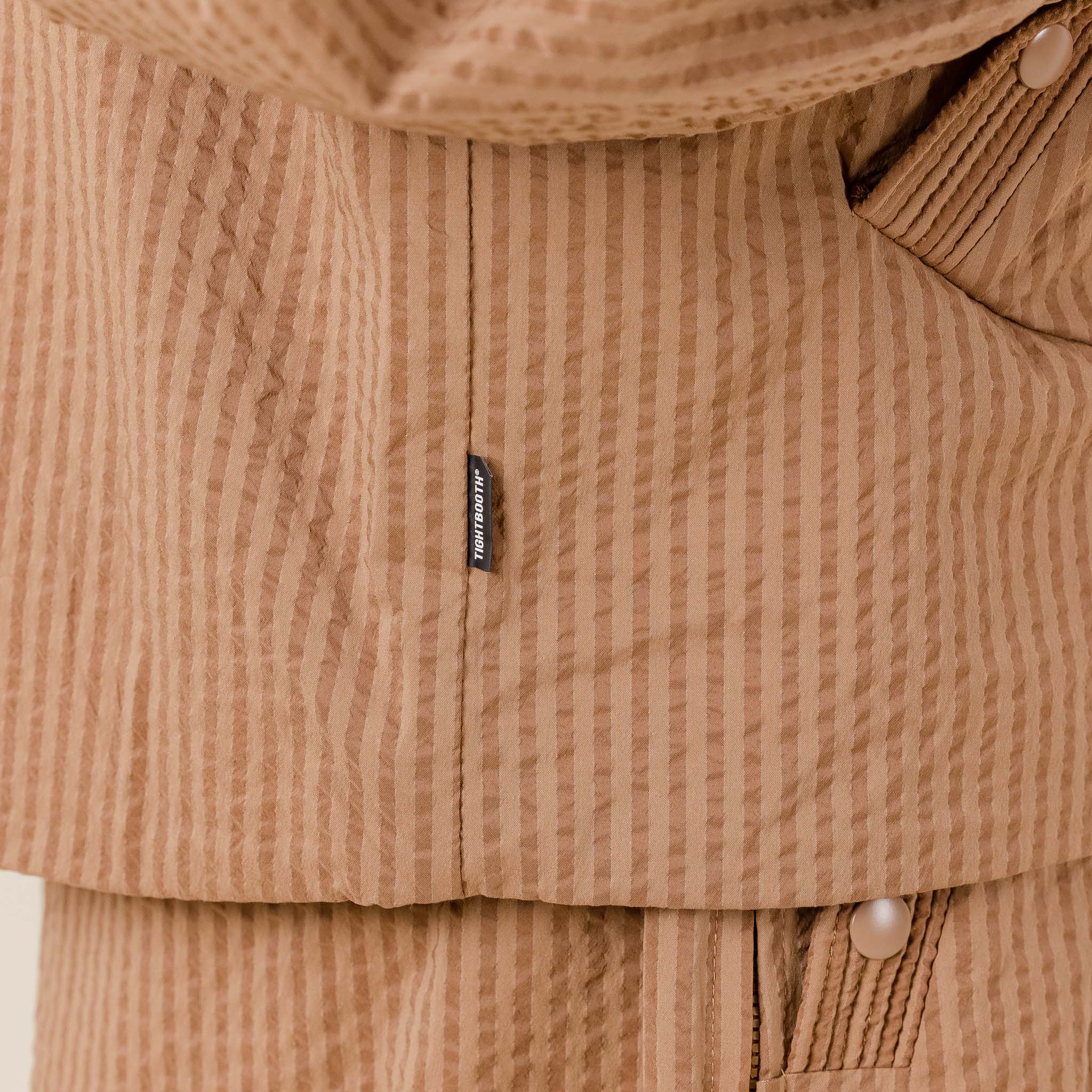 "Tightbooth Stockists" "tightbooth Japan" "tightbooth skate" Shinpei Ueno Tightbooth - Seersucker Stripe Track Jacket - Beige