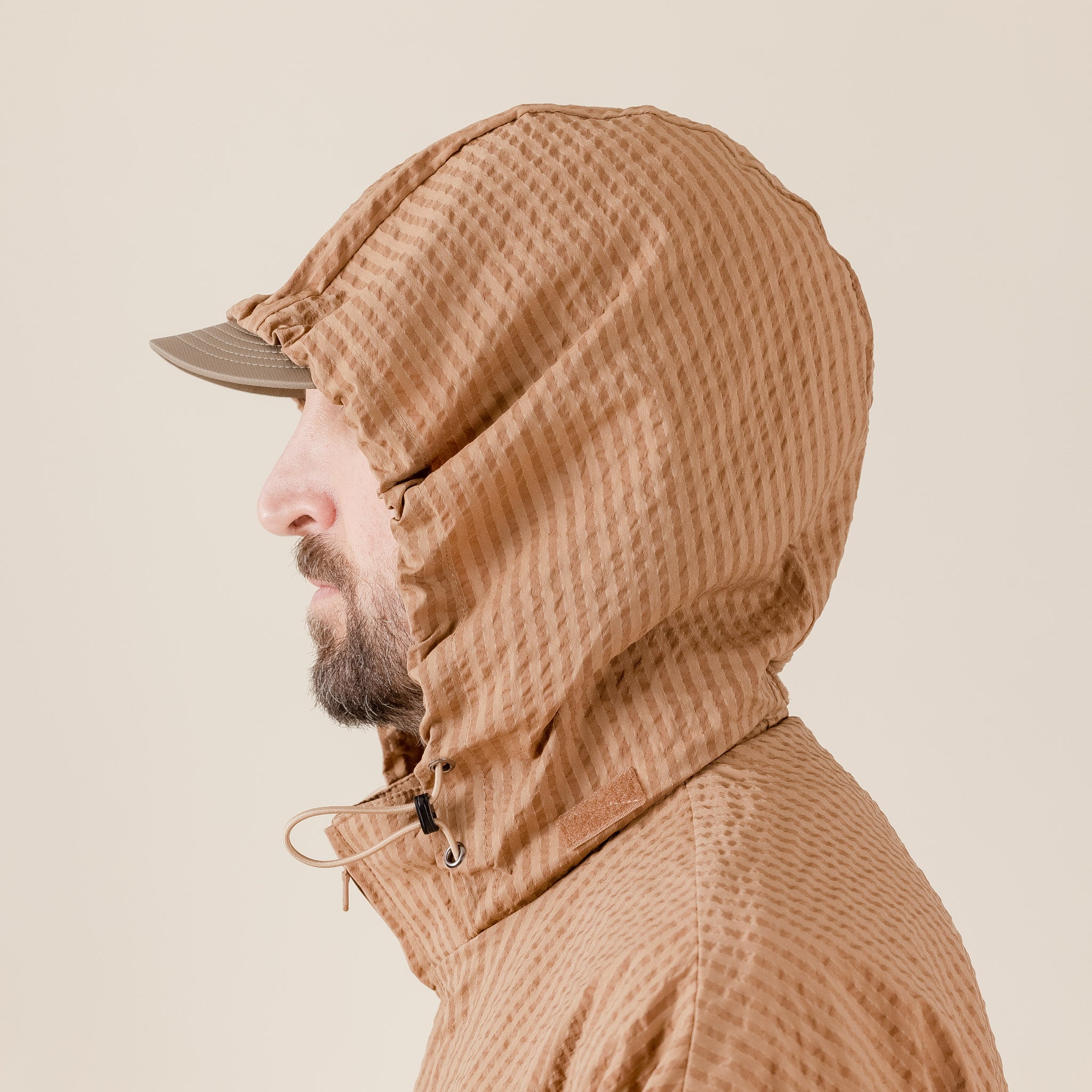"Tightbooth Stockists" "tightbooth Japan" "tightbooth skate" Shinpei Ueno Tightbooth - Seersucker Stripe Track Jacket - Beige