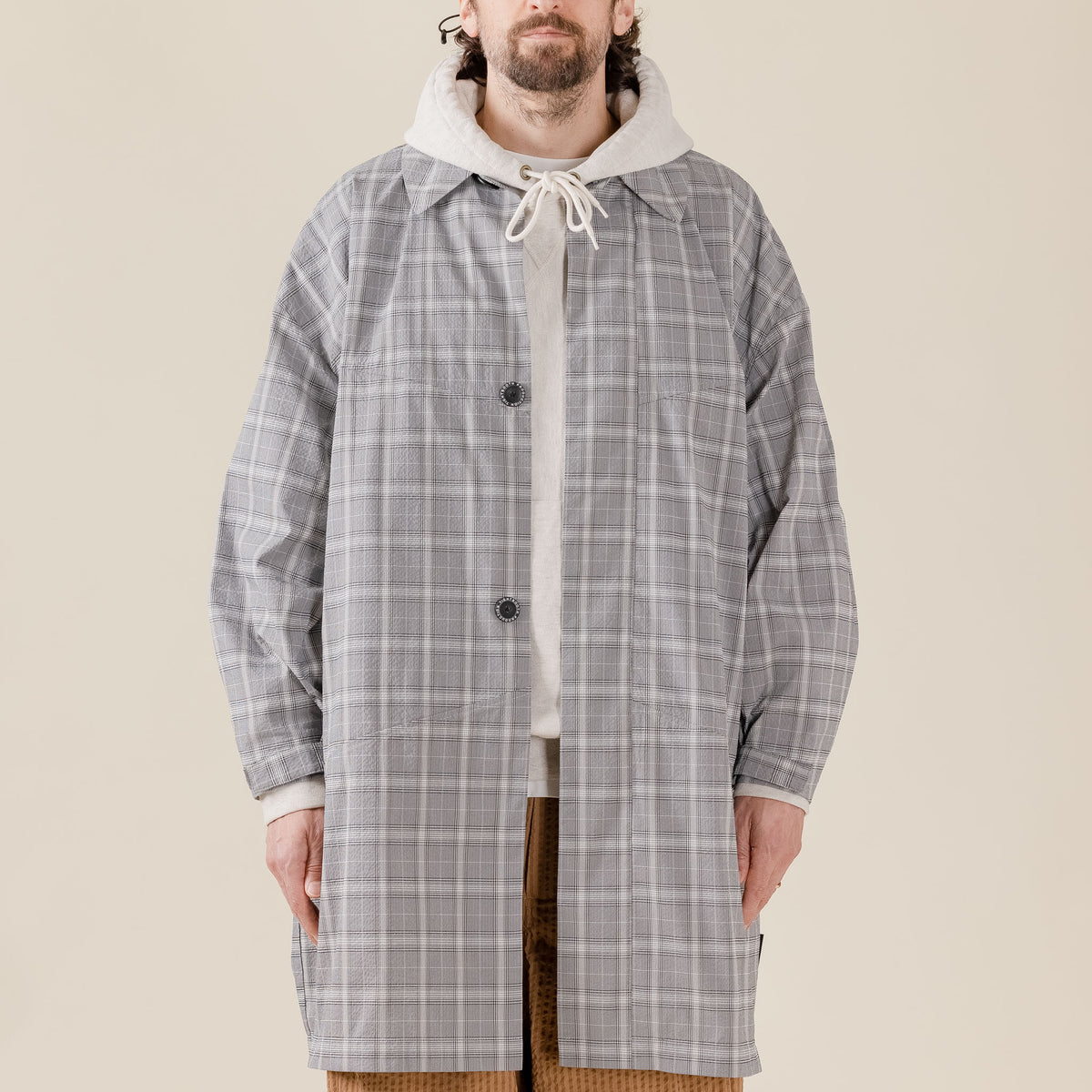 Tightbooth - Seersucker Big Coat - Grey | T.T.O.O