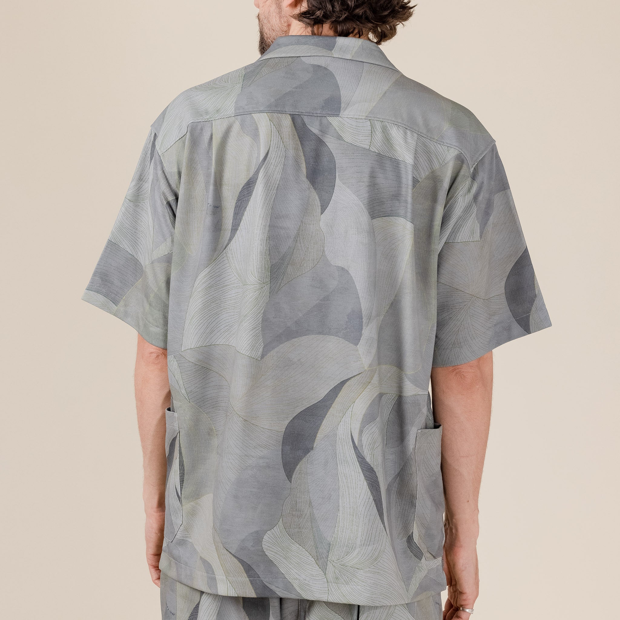 Norbit by Hiroshi Nozawa - Aloha Shirt Art Camo - Grey "norbit Hiroshi nozawa" "norbit stockists" "norbit Hiroshi nozawa stockists" "Norbit sale" HNSH-037