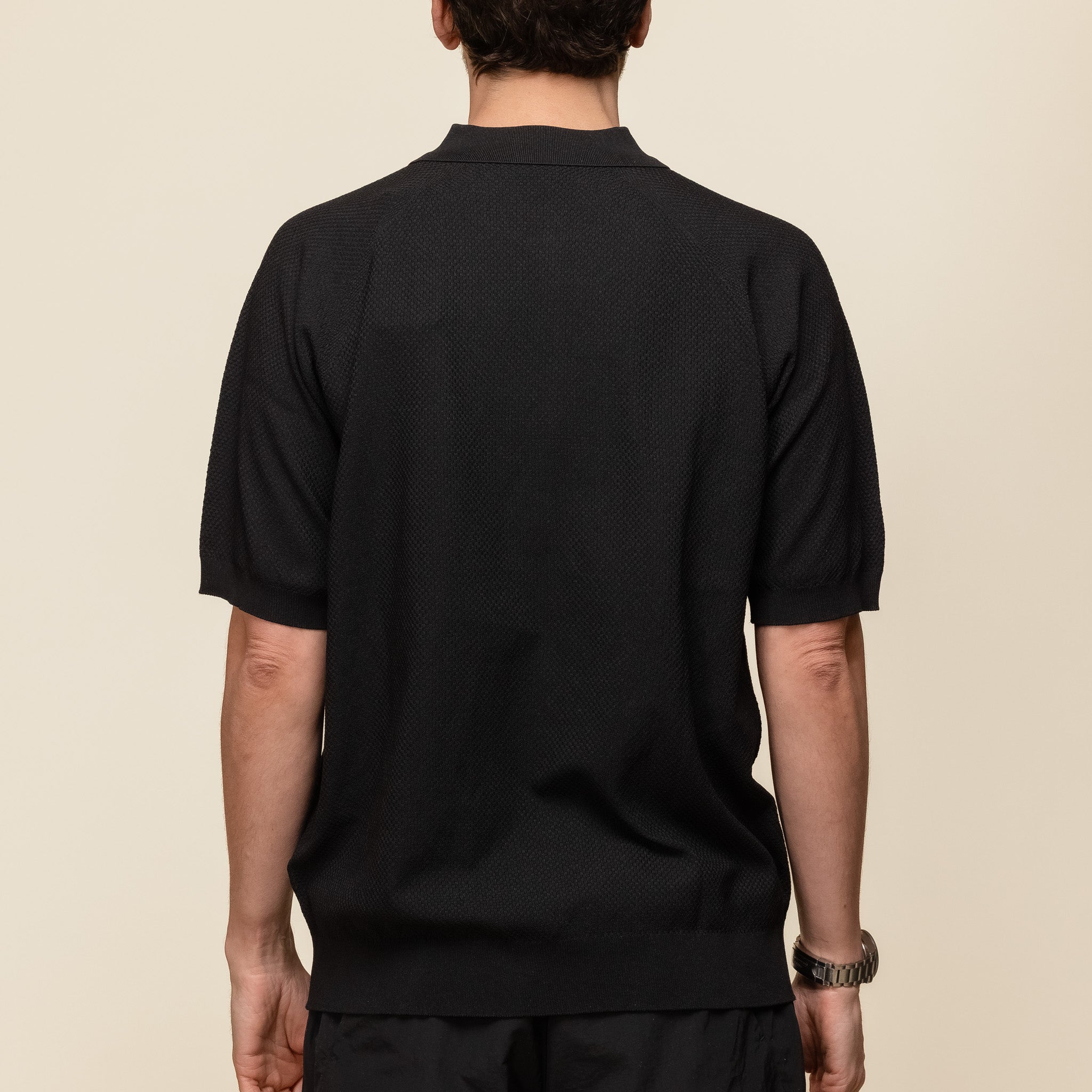 Goldwin - Wholegarment Wool Blend Knit Polo Shirt - Black