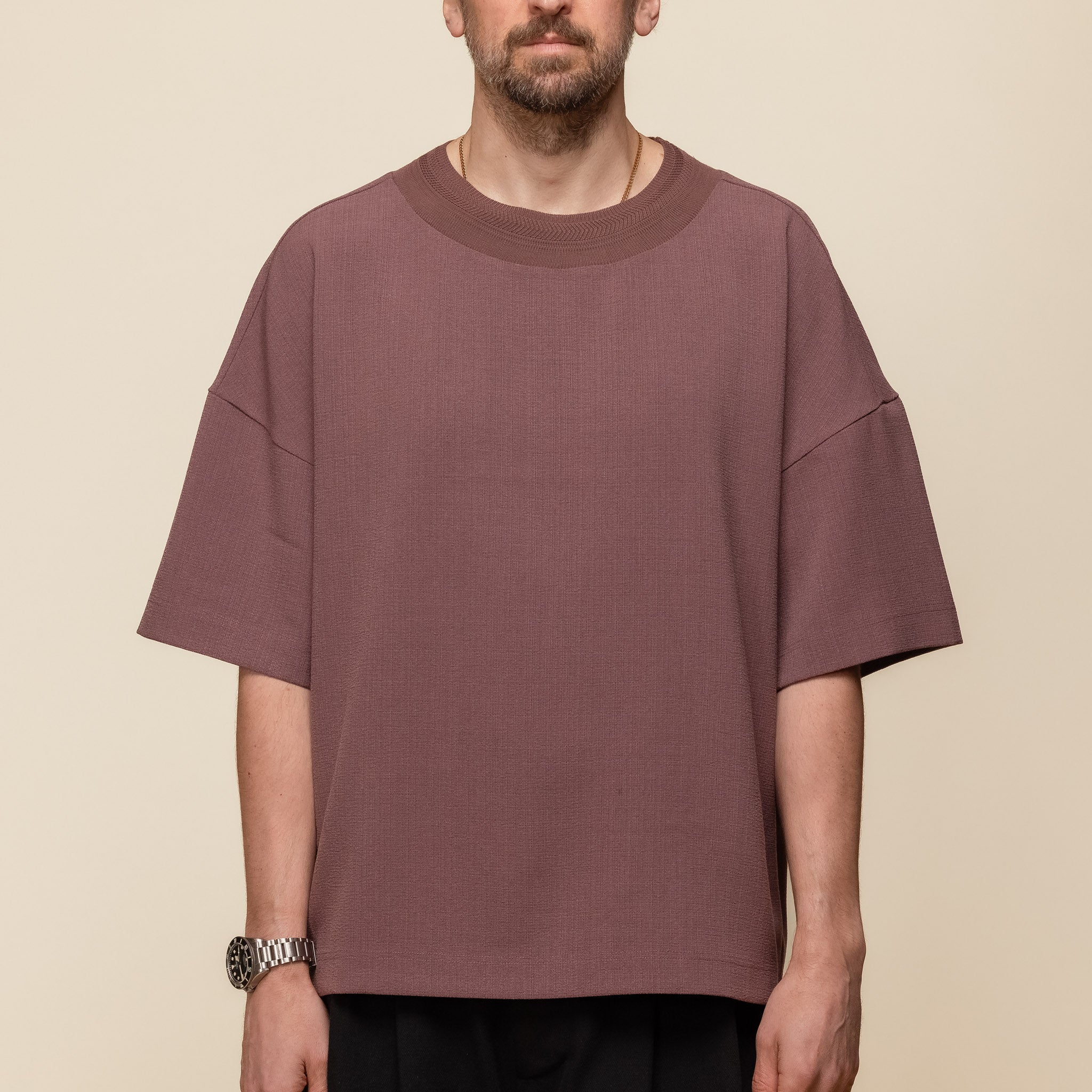 Merely Made - Wide Round Neckline T-Shirt - Grape Purple