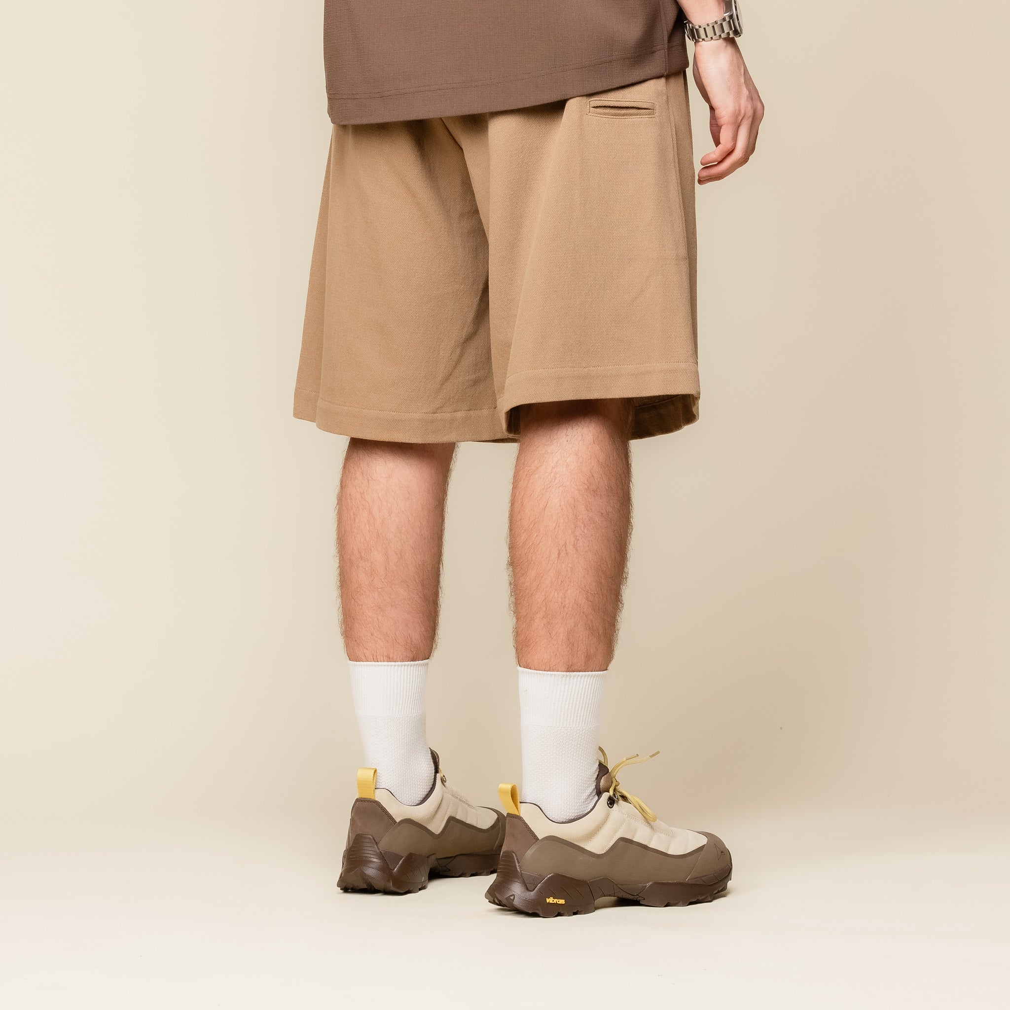 Merely Made - Premium Dobby Cotton Wide Shorts - Cappuccino