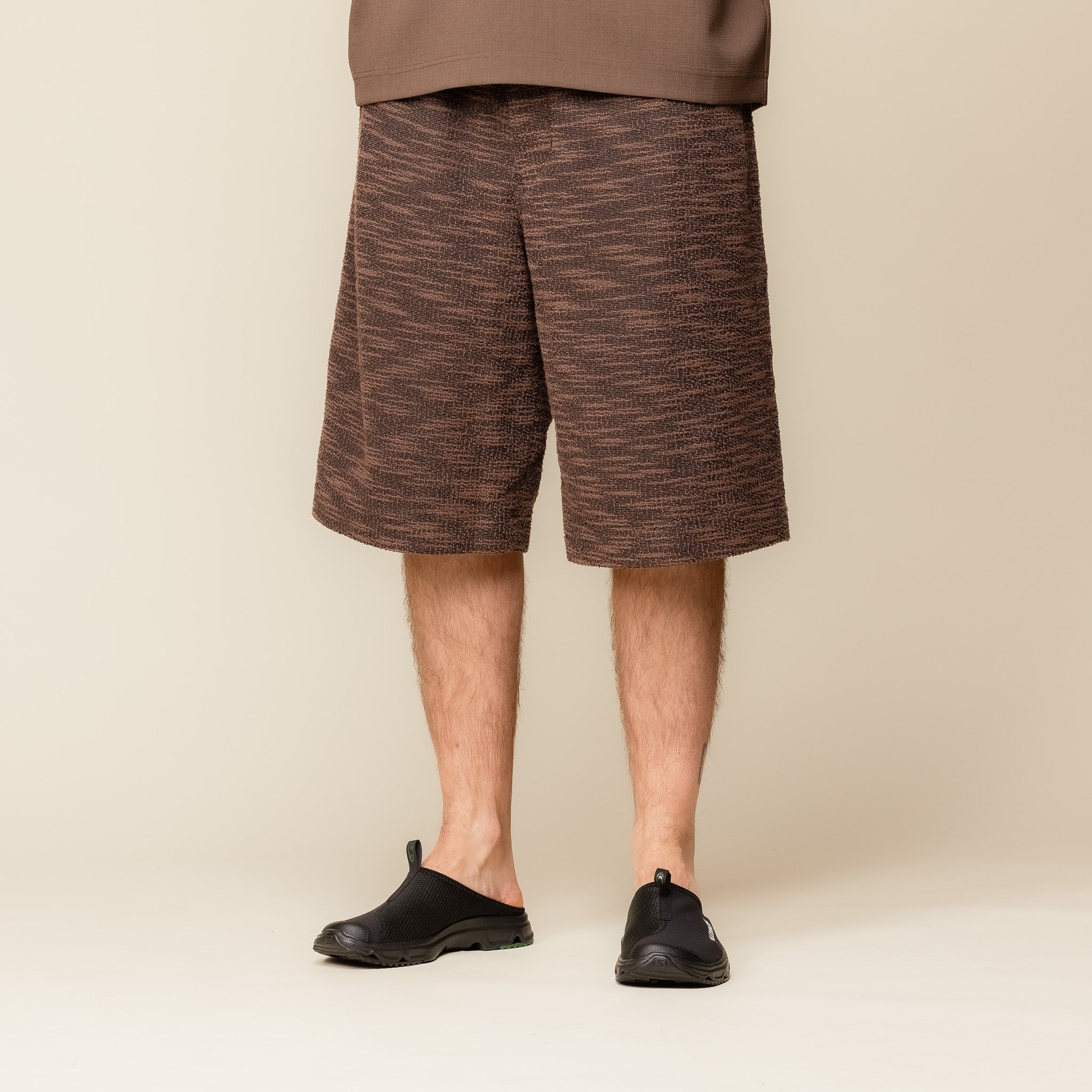Merely Made - Premium Sapino Jacquard Wide Shorts - Mocha Black