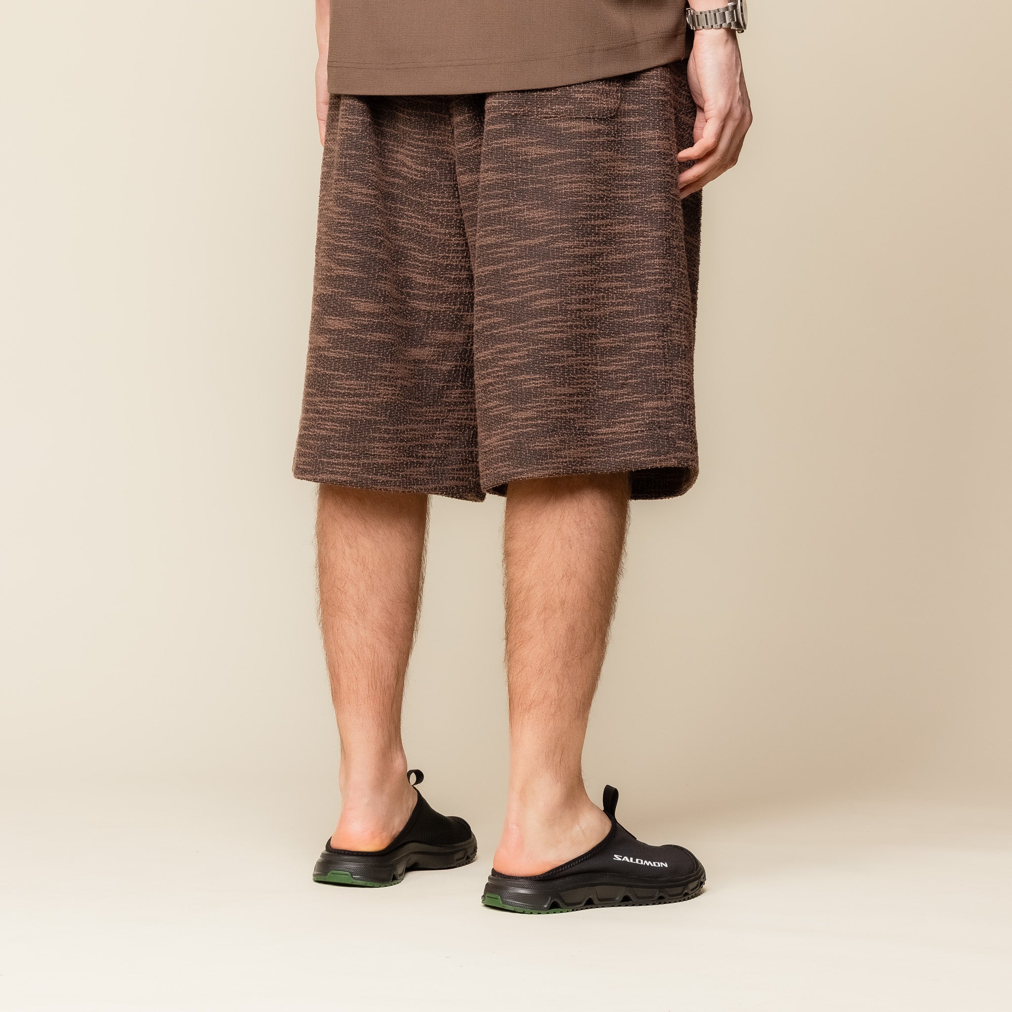 Merely Made - Premium Sapino Jacquard Wide Shorts - Mocha Black