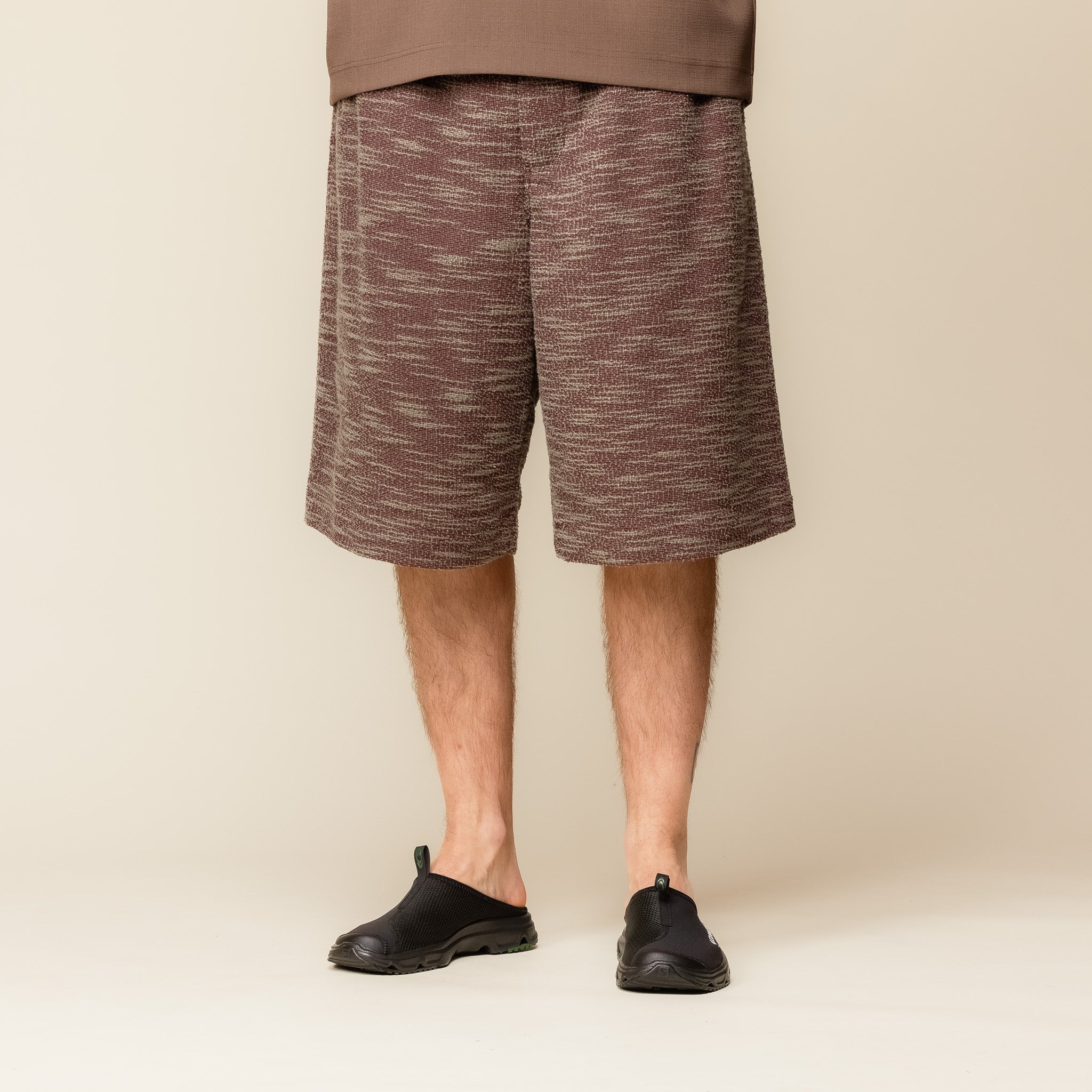 Merely Made - Premium Sapino Jacquard Wide Shorts - Burgundy
