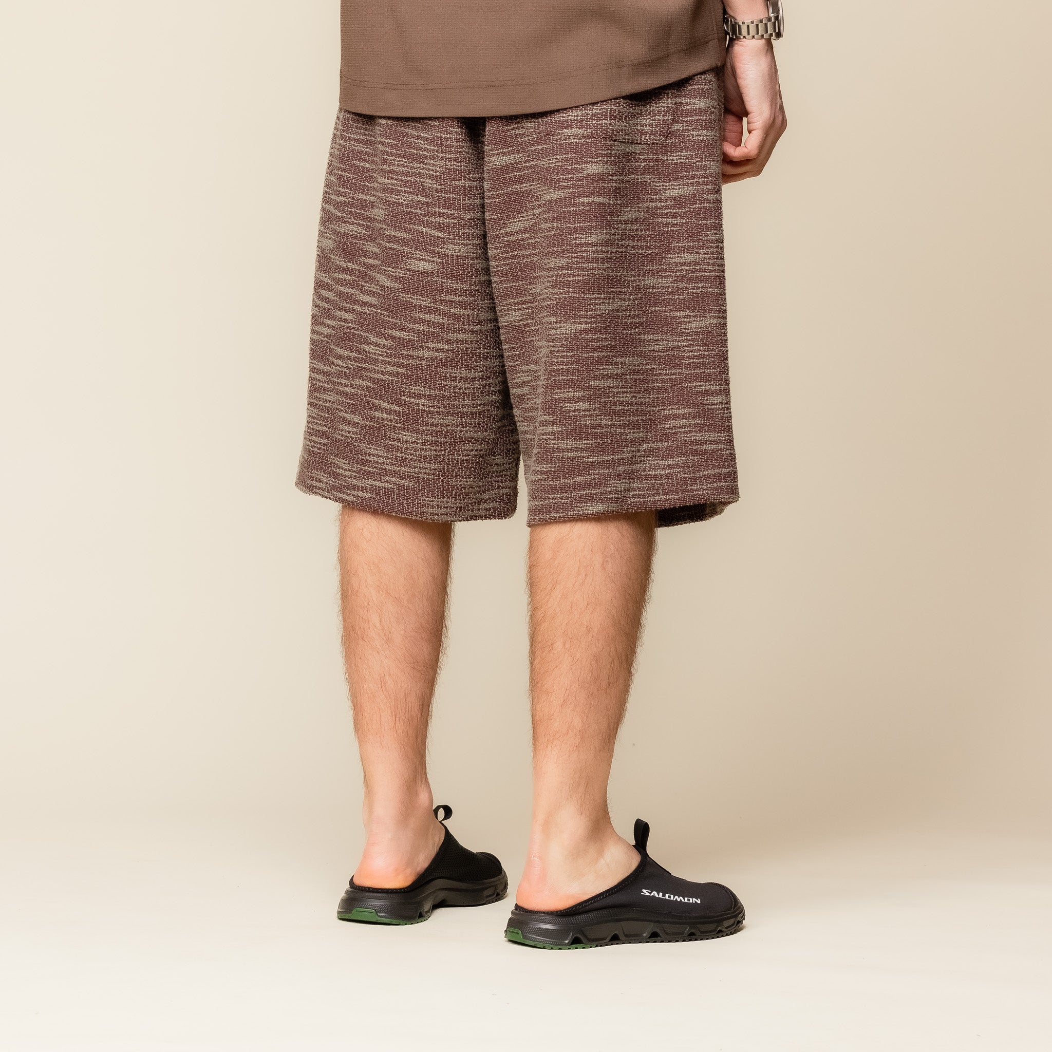 Merely Made - Premium Sapino Jacquard Wide Shorts - Burgundy