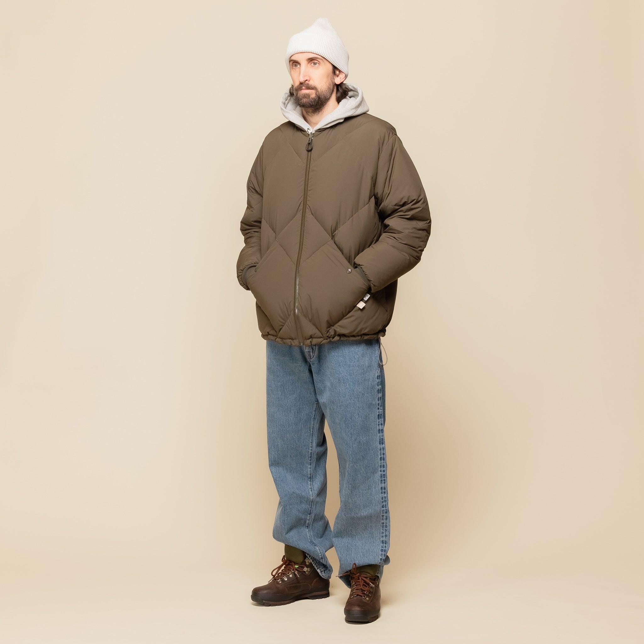 CMF Comfy Outdoor Garment x TTOO - Classic Diamond Down Jacket - Military Green x Beige