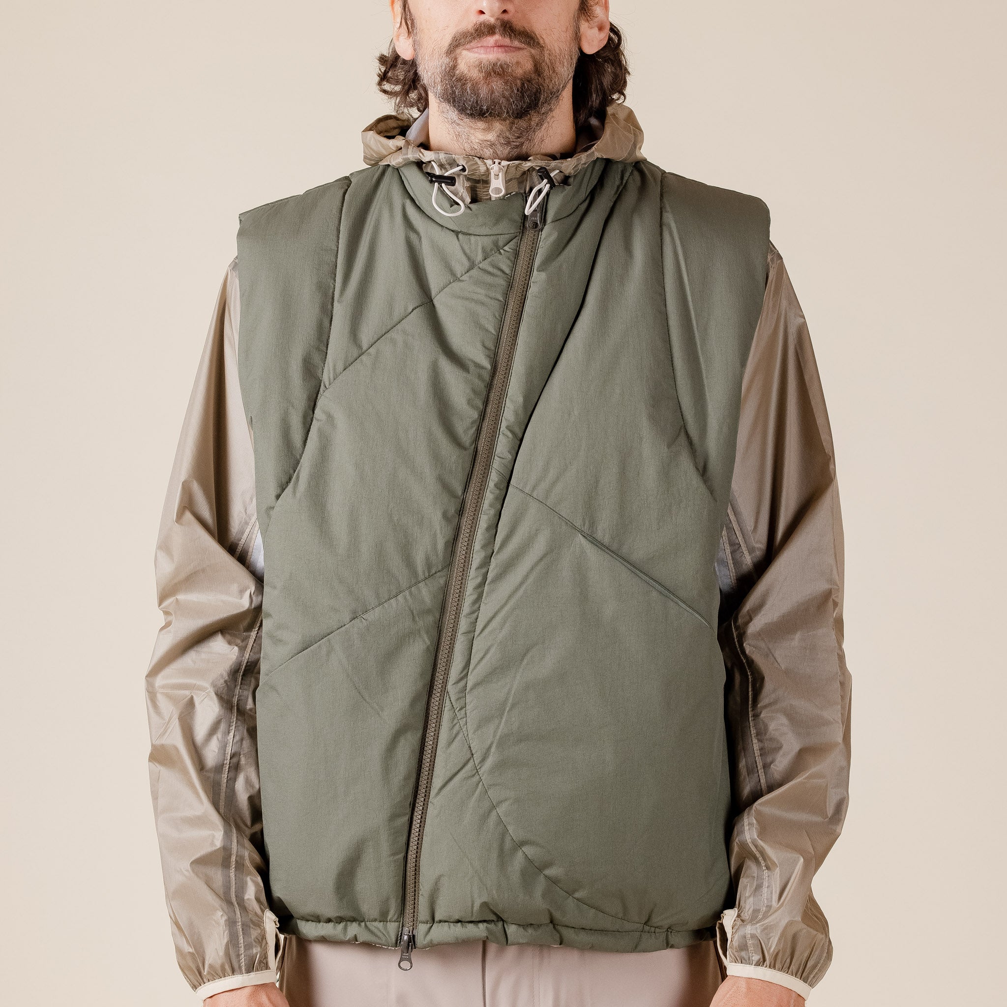 J EONGL I - 3M Thinsulate Reversible Vest Jacket - Green "J EONGL I" "J EONGL I stockists"