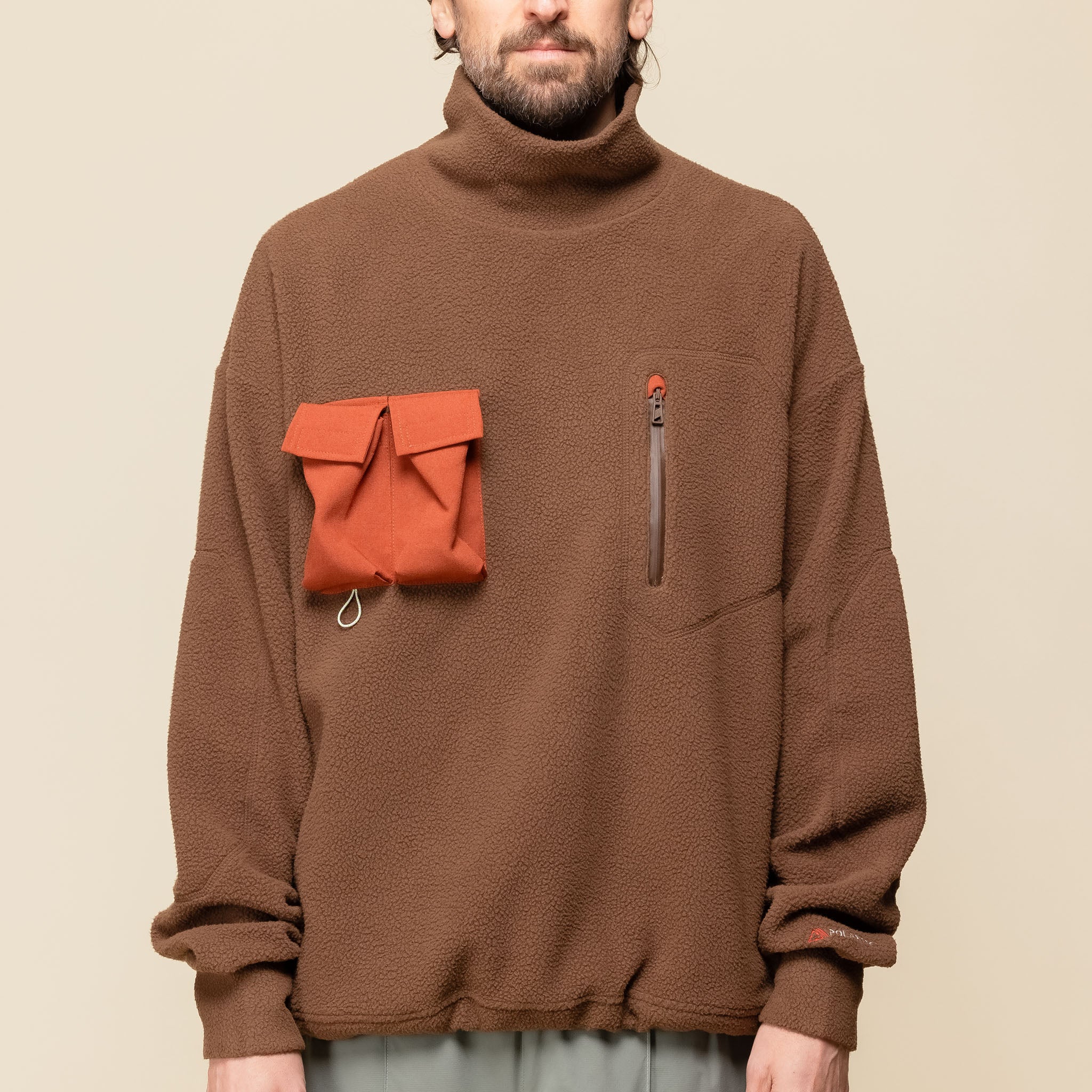 F/CE - Polartec® Boa Mock Neck Sweater - Brown "f/ce stockist" "f/ce sale" "f/ce fleece"