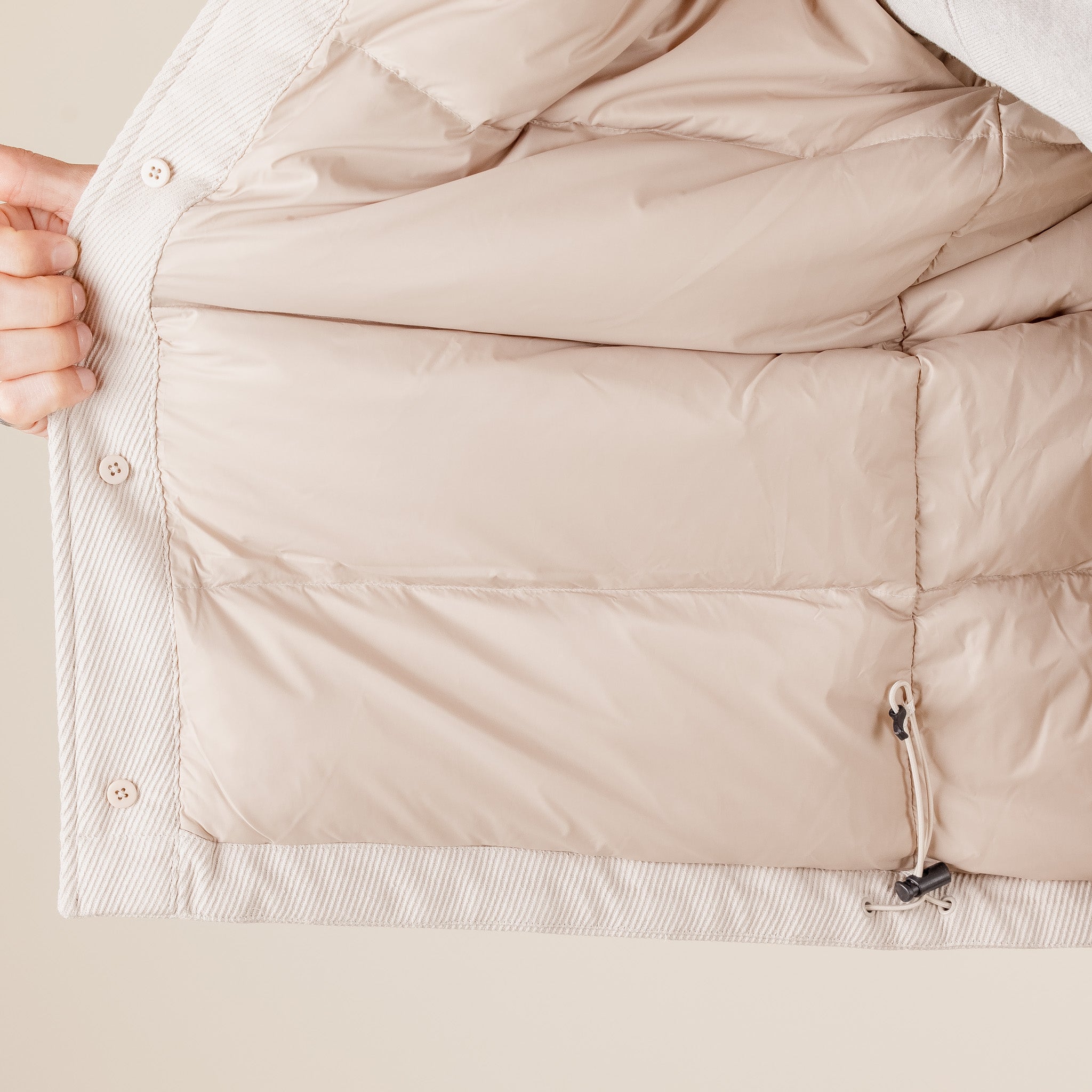 Merely Made - Snug Goose Down Jacket - Ecru Beige 23WMLPR219JK