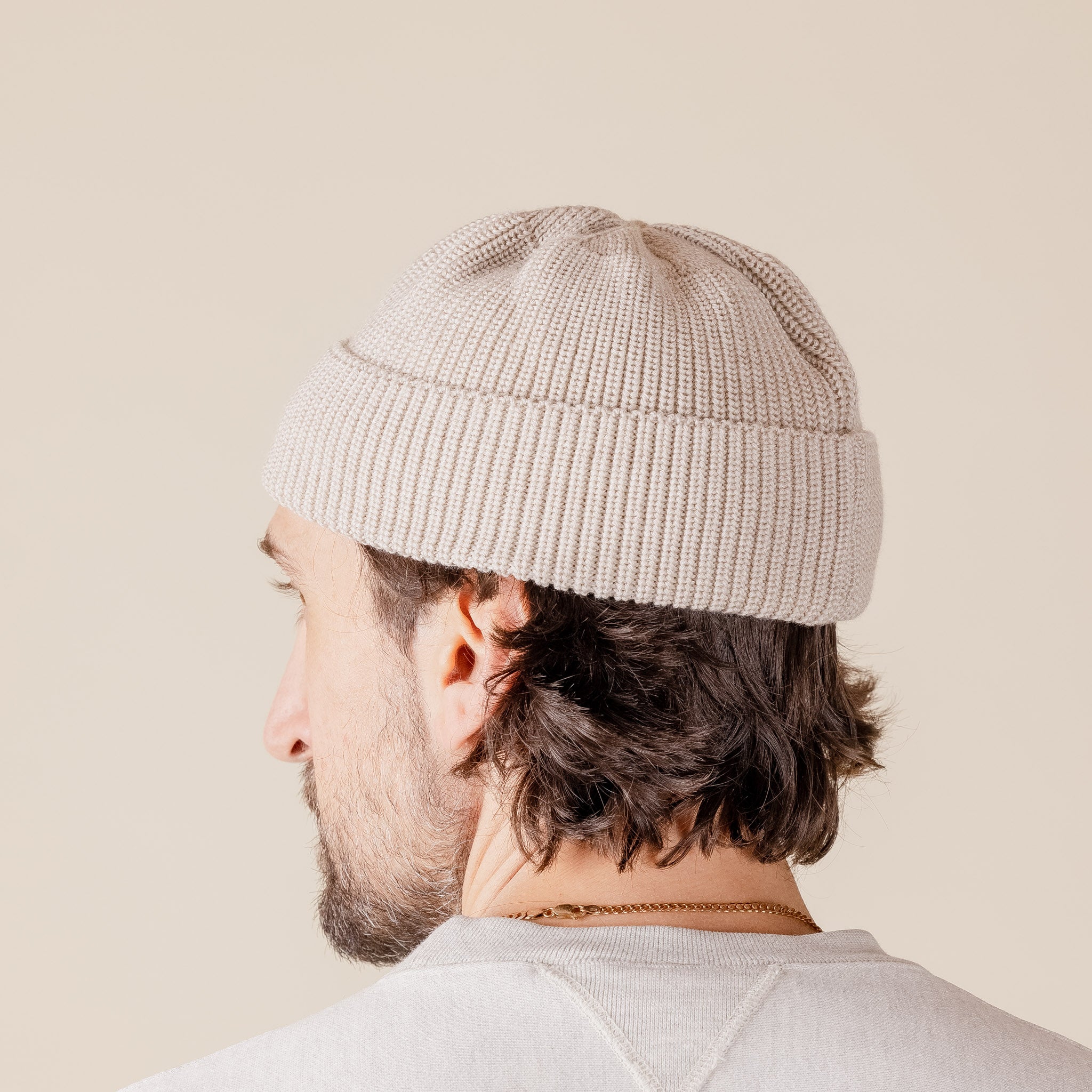 FoundFW23KL01MER Feather - Merino Wool Watch Cap - Beige