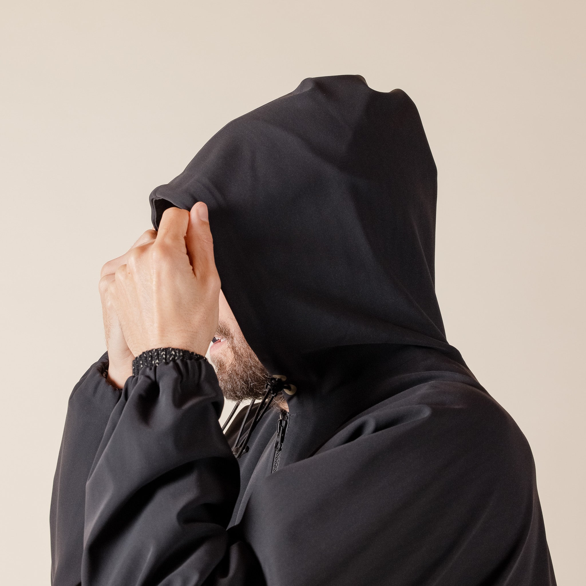 GR10K - GR96BECBL Bonded Water Repellent Fleece Hoodie Jacket - Black "GR10K stockist" "GR10K Sale"