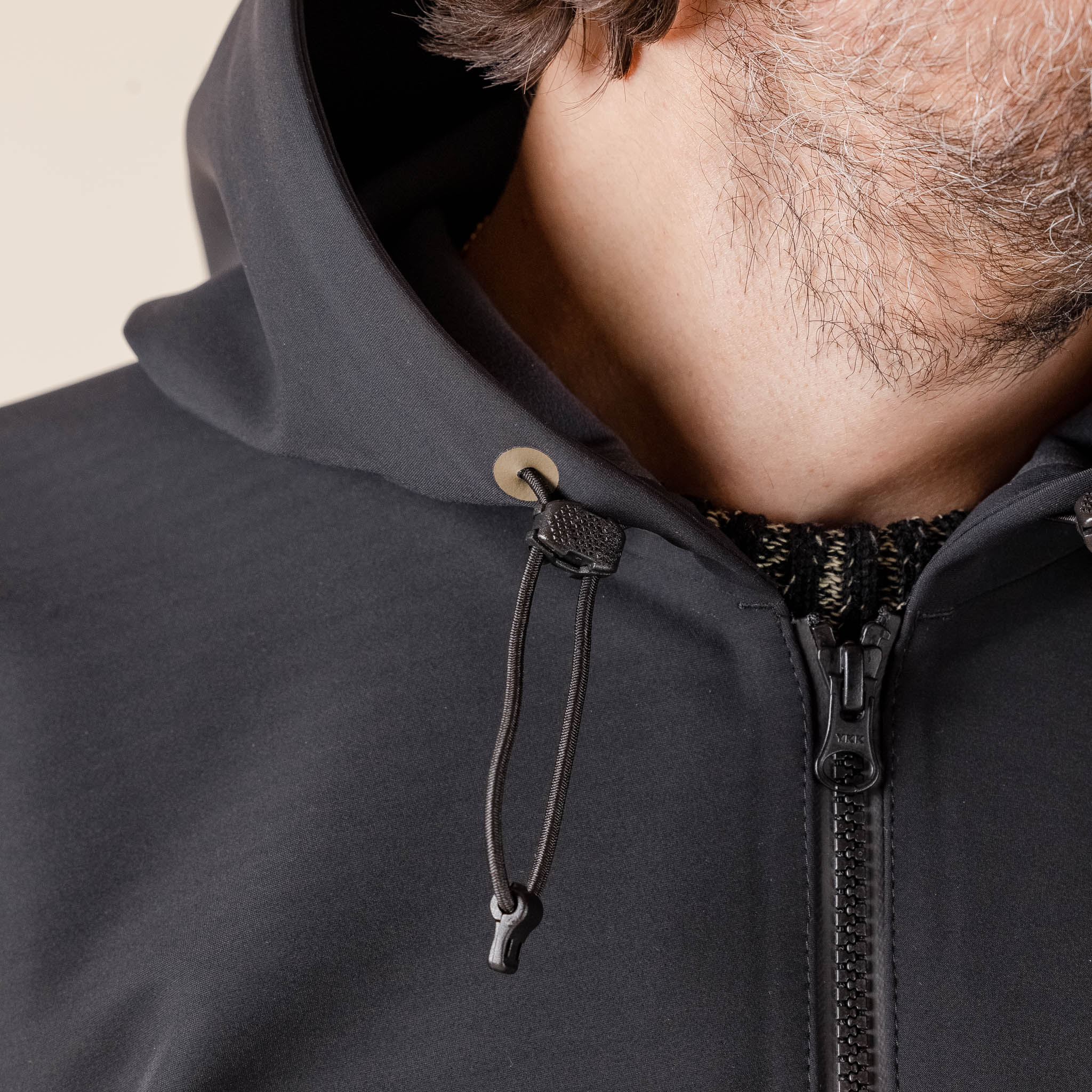 GR10K - GR96BECBL Bonded Water Repellent Fleece Hoodie Jacket - Black "GR10K stockist" "GR10K Sale"