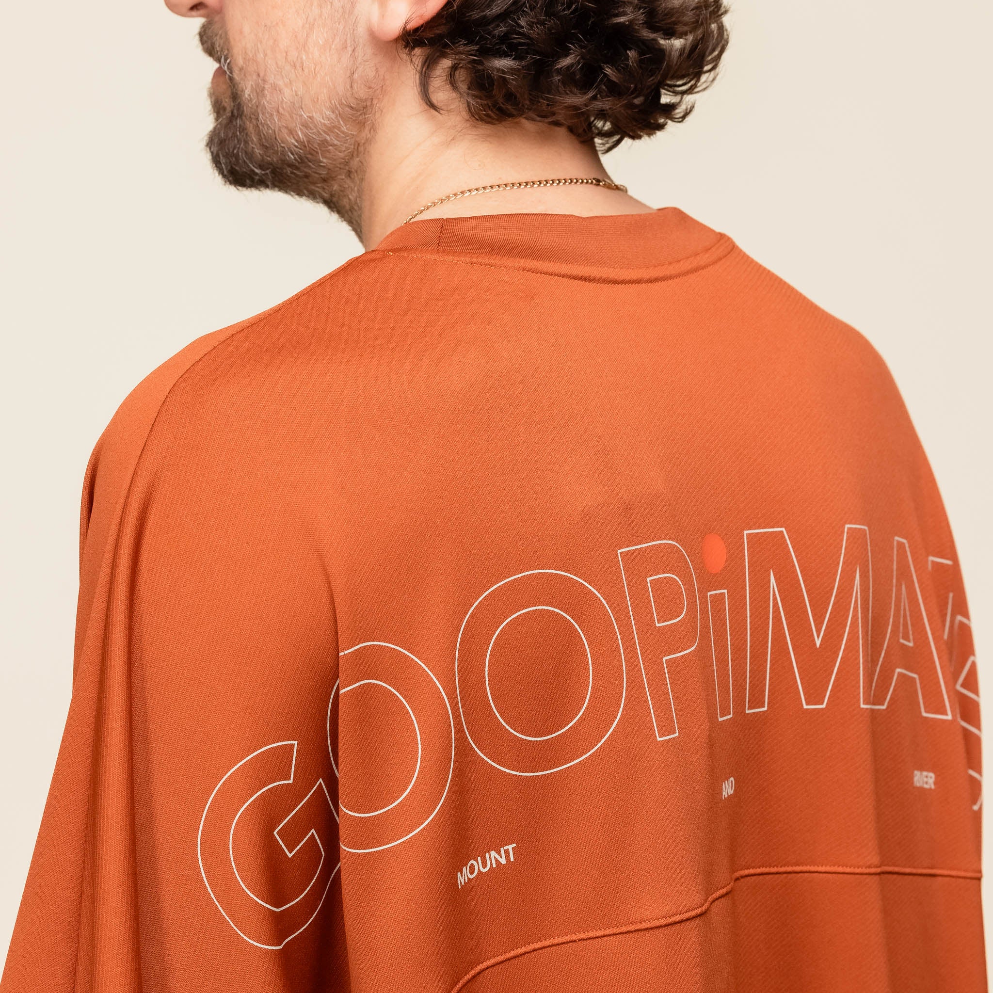 GOOPiMADE - “Rve-T3” Riverside Track Tee - Pumpkin