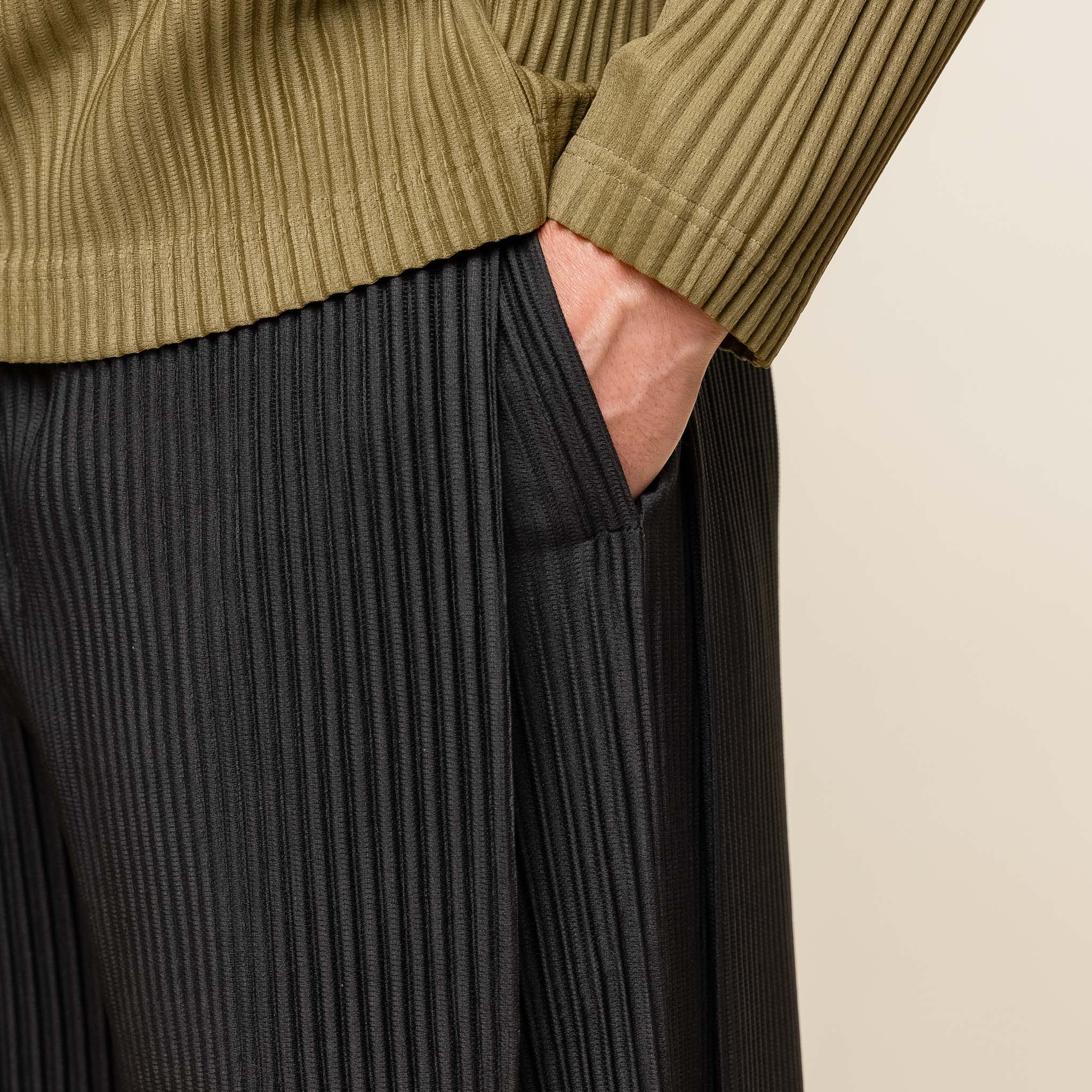 Homme Plissé Issey Miyake - Wide Leg Pleated Trouser - Black HP56JF124_15