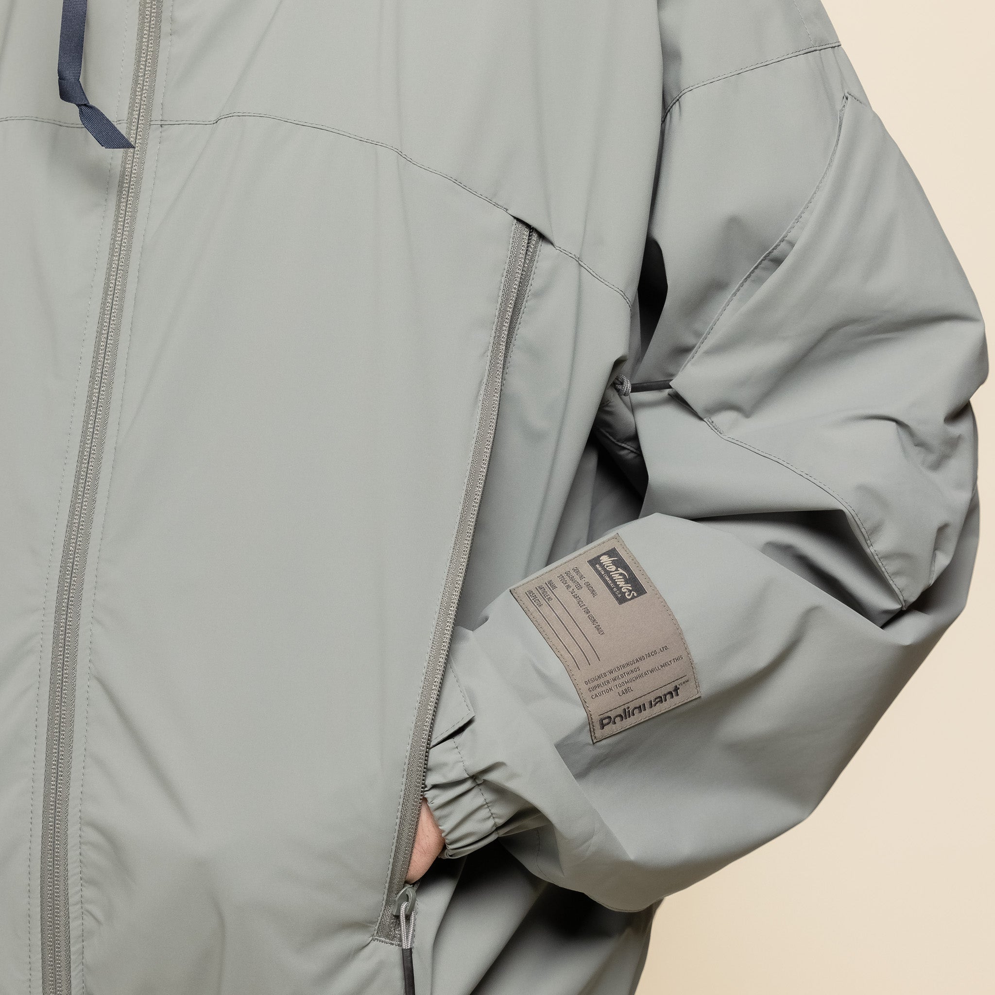 Poliquant - Protected Common Uniform Hooded Jacket - Grey Green "poliquant stockists" "poliquant website" "poliquant jacket"  Edit alt text