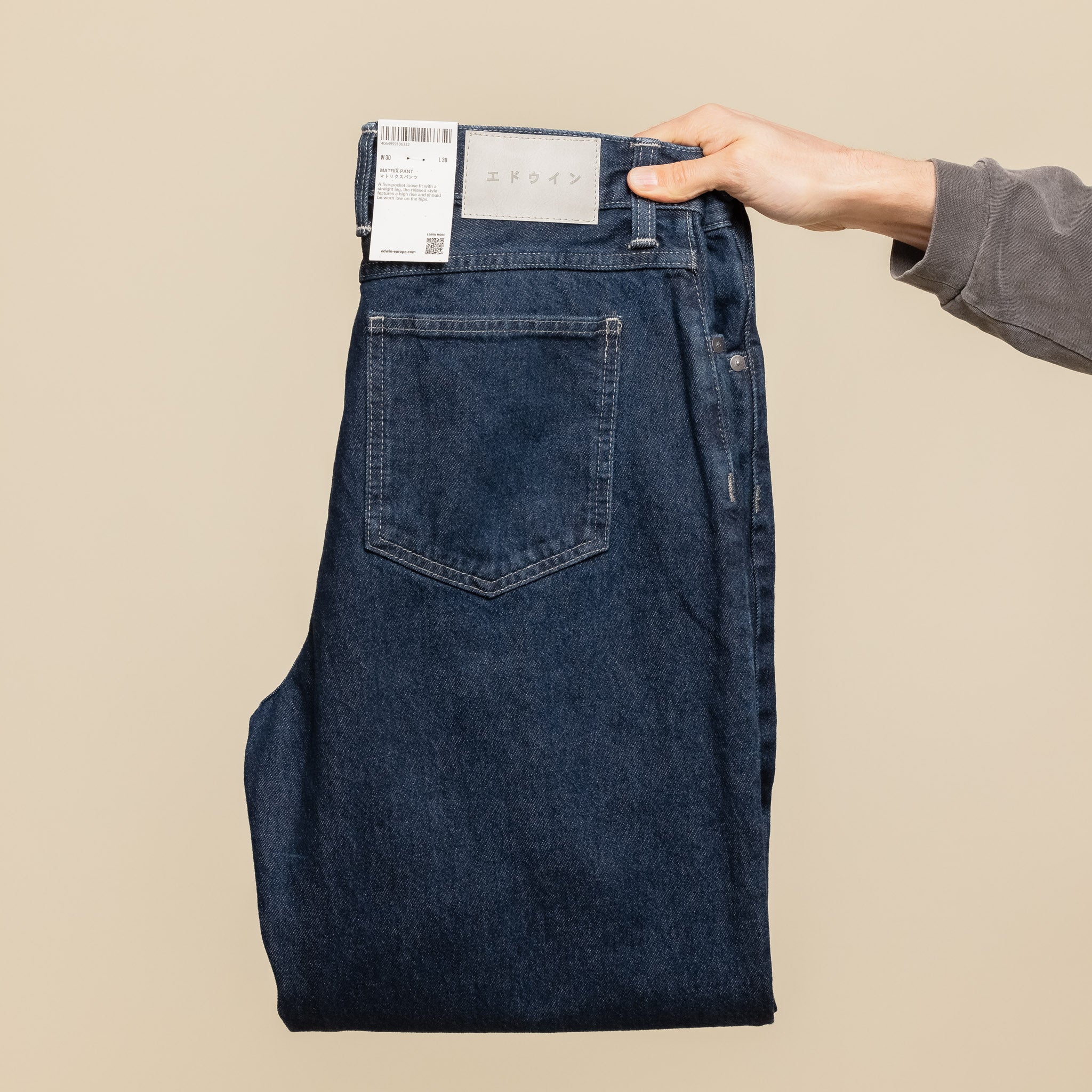 I033422_01_I9 Edwin Jeans - Matrix Wide Pant - Blue Dark Marble Wash