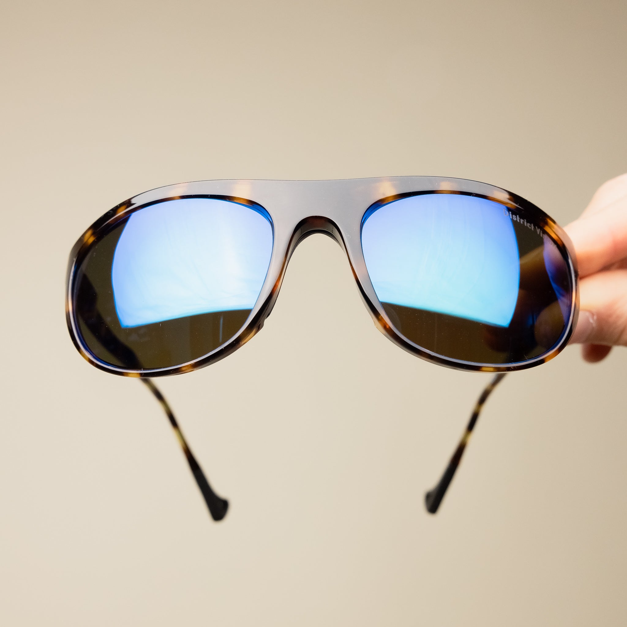 DVG004_Tortoise/Blue Mirror_OS District Vision - Takeyoshi Altitude Master - Tortoise D+ Blue Mirror