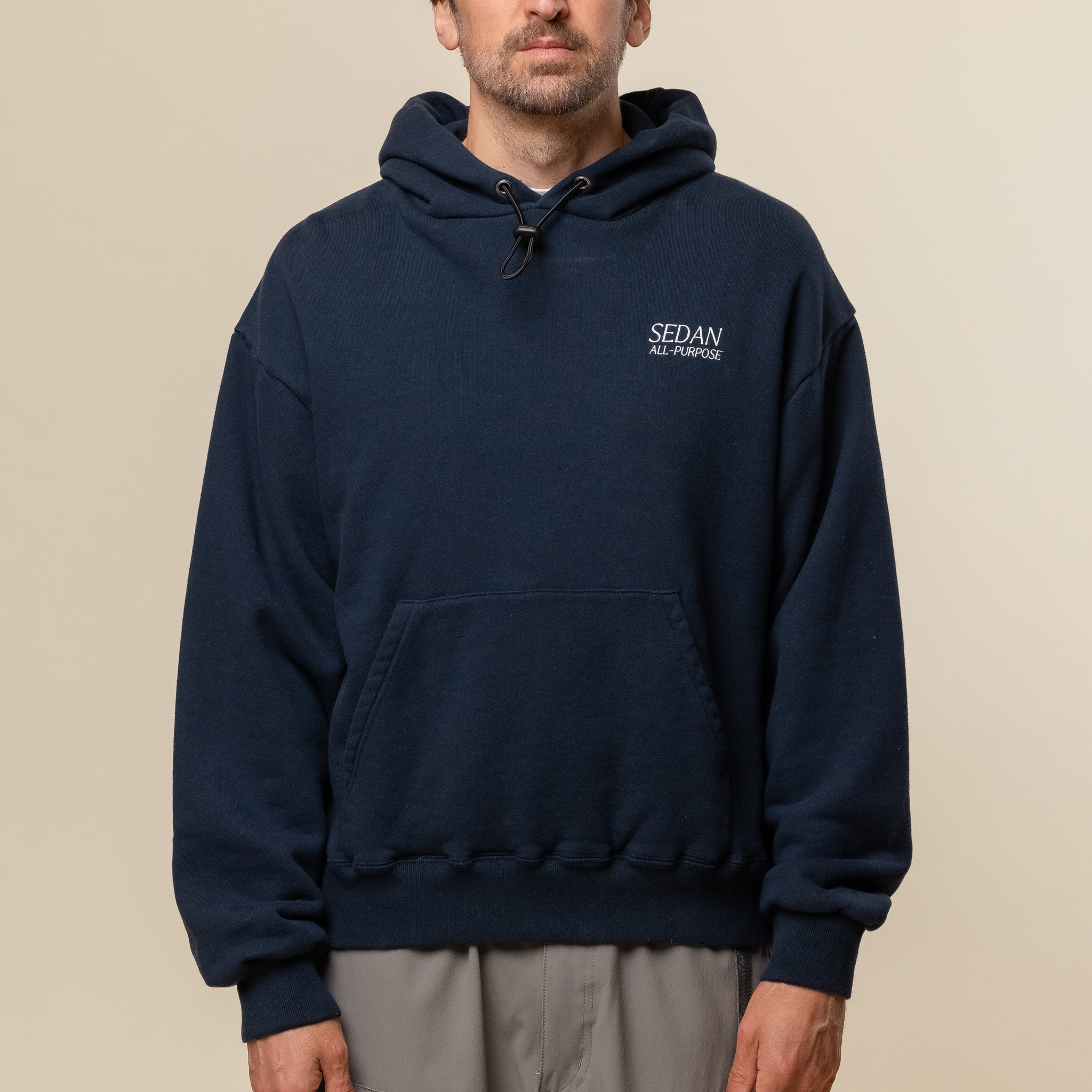 SEDAN ALL-PURPOSE - OG Logo Elastic Cord Hoodie - Navy