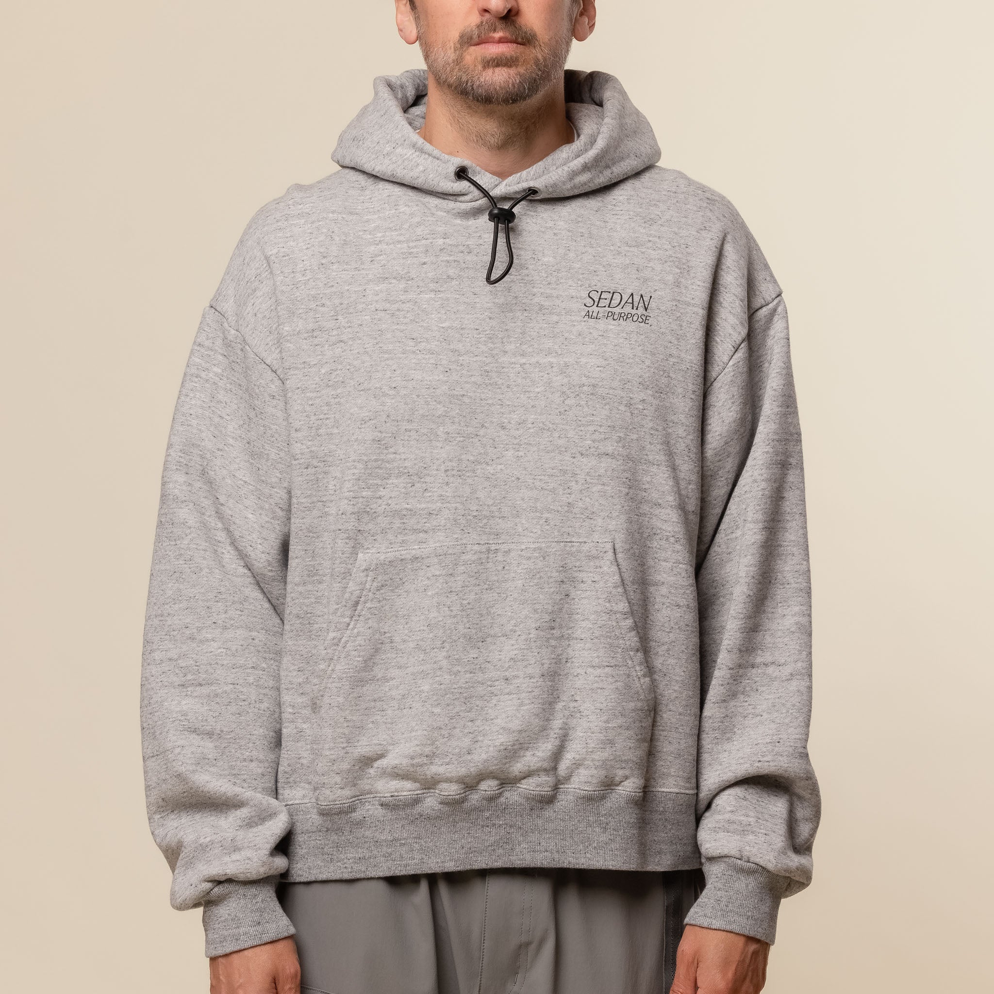SEDAN ALL-PURPOSE - OG Logo Elastic Cord Hoodie - Mix Grey
