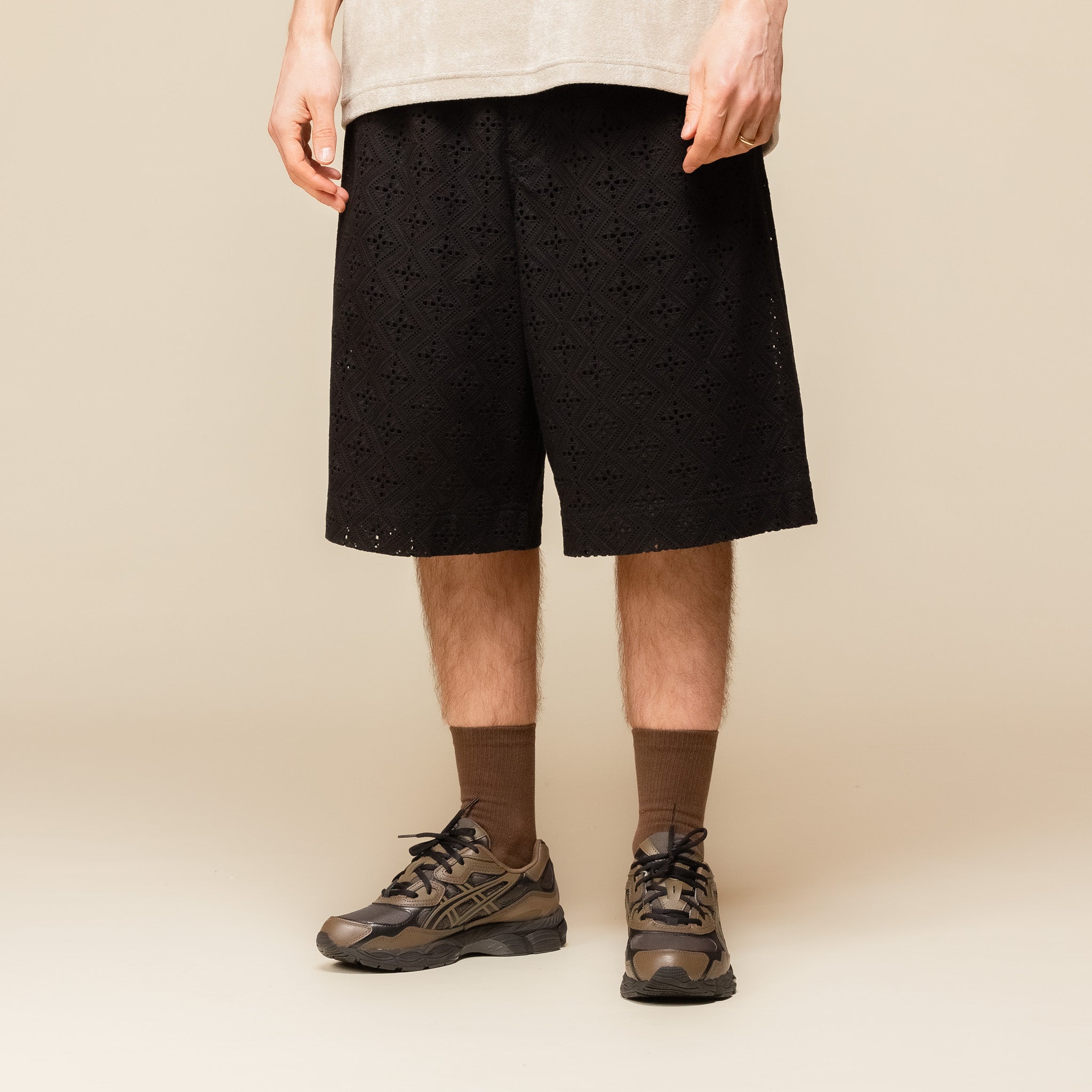 Merely Made - Premium Flower Lace Wide Shorts - Black "merely made shorts" "merely made website"