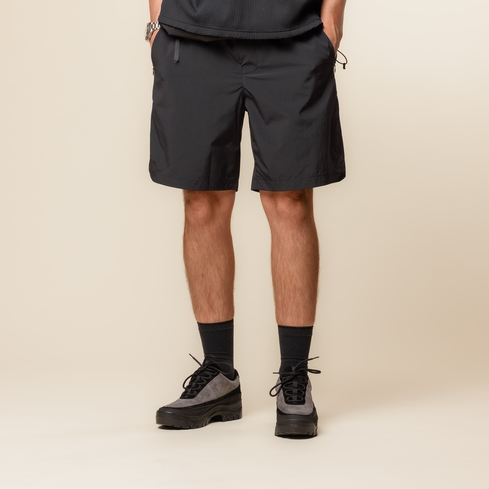 Meanswhile - Amphibious Board Shorts - Off Black