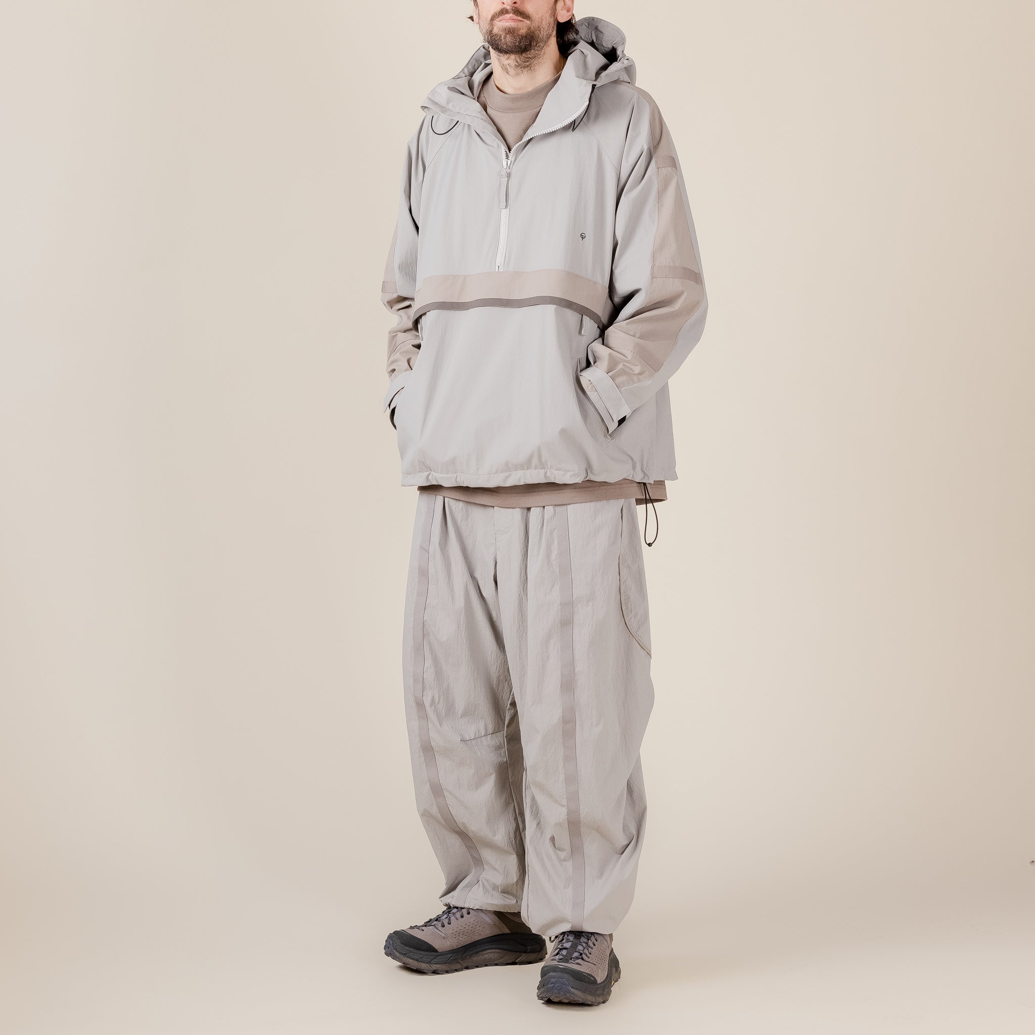 GOOPiMADE X TTOO - “Gof-A3” Tech-Meander Pullover Jacket - Light Grey "goopimade this thing of ours" "goopimade TTOO collaboration"