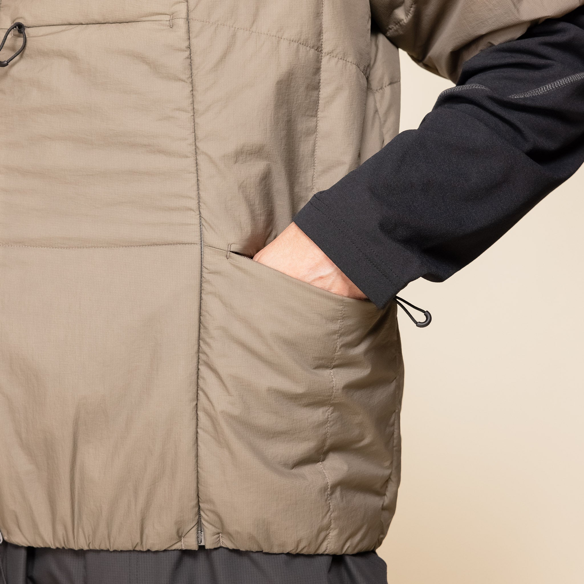 HNDN-027 Norbit by Hiroshi Nozawa - Insulation Inner Bush Short Sleeve T-Shirt Jacket - Grey