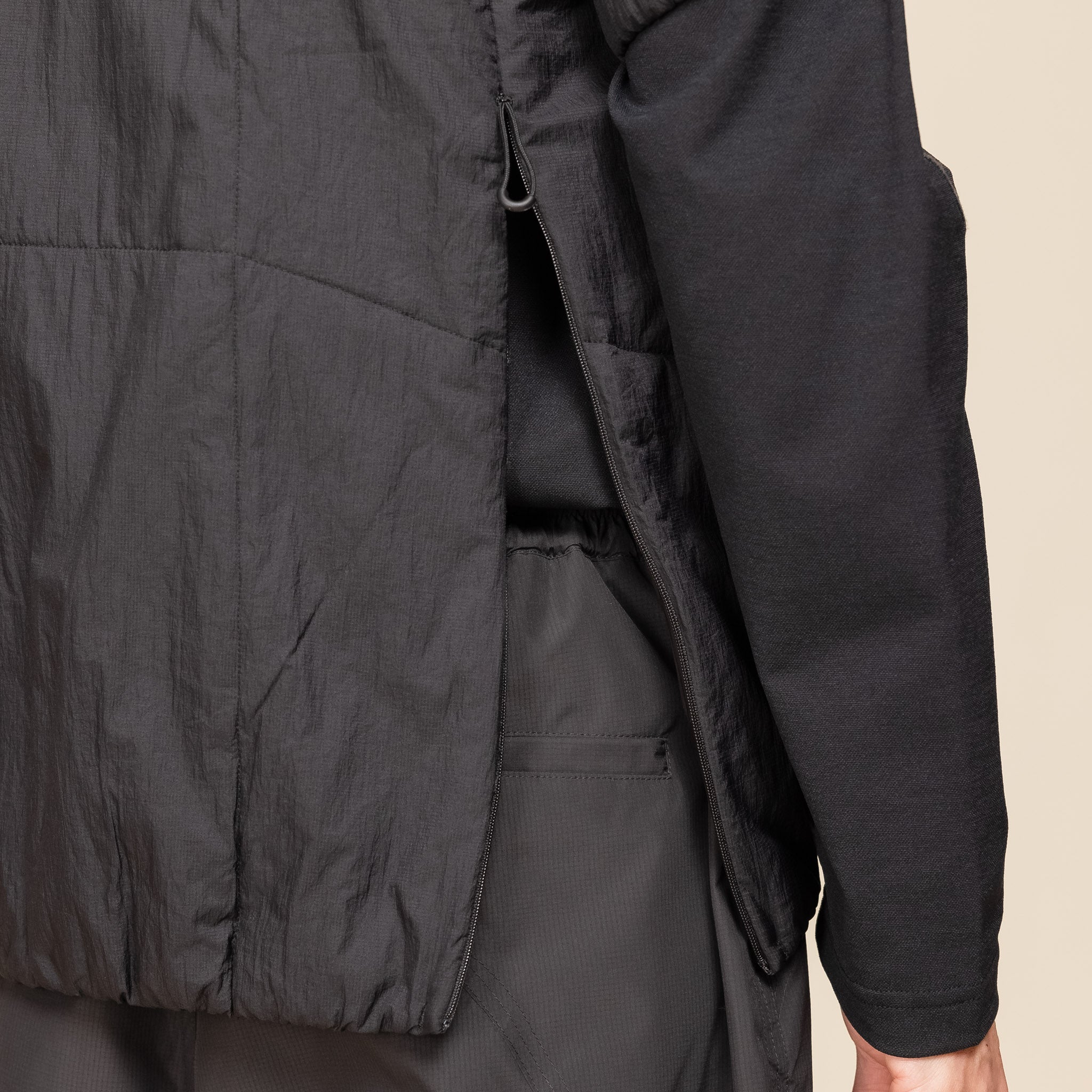 HNDN-027 Norbit by Hiroshi Nozawa - Insulation Inner Bush Short Sleeve T-Shirt Jacket - Black