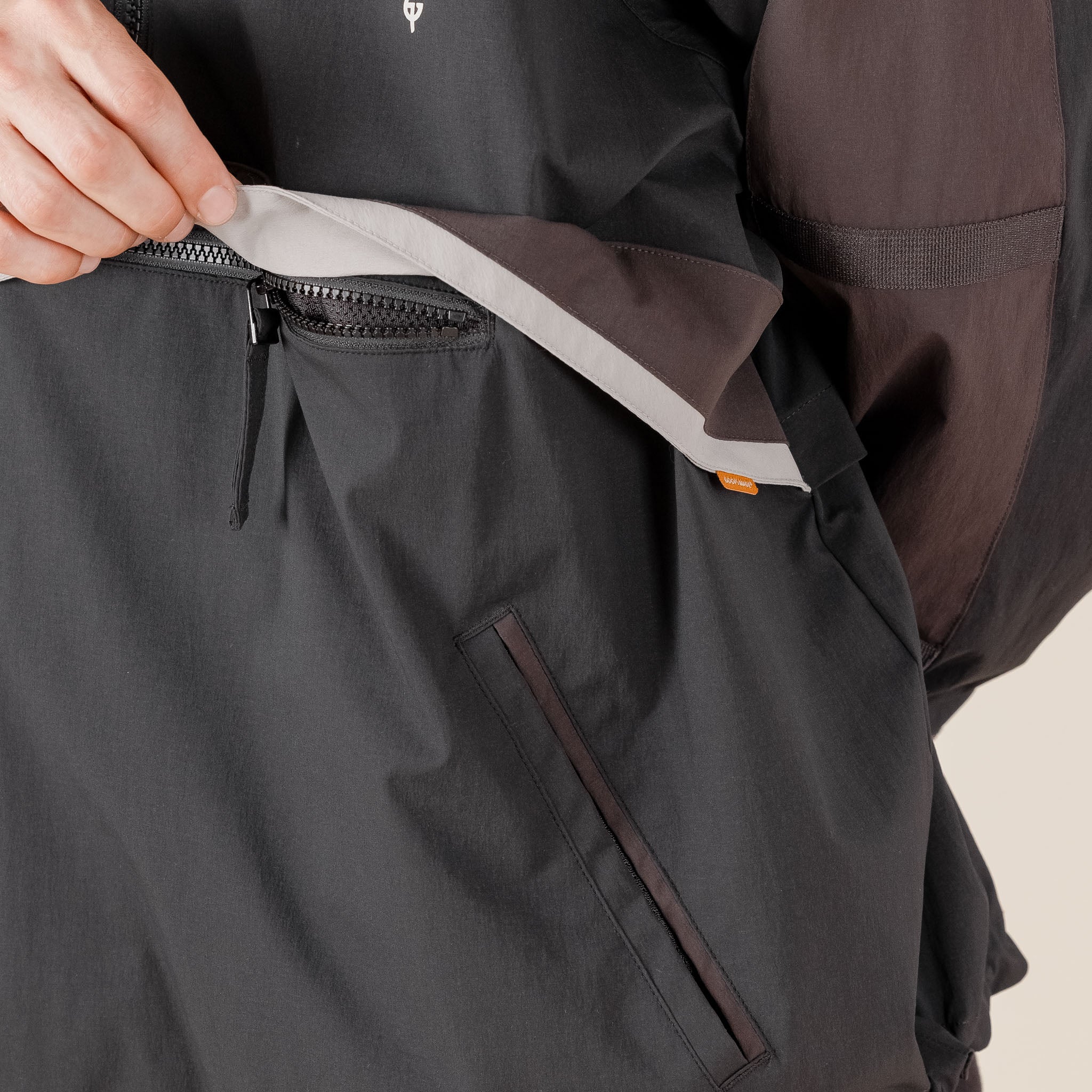 GOOPiMADE X TTOO - “Gof-A3” Tech-Meander Pullover Jacket - Black "goopimade this thing of ours" "goopimade TTOO collaboration"