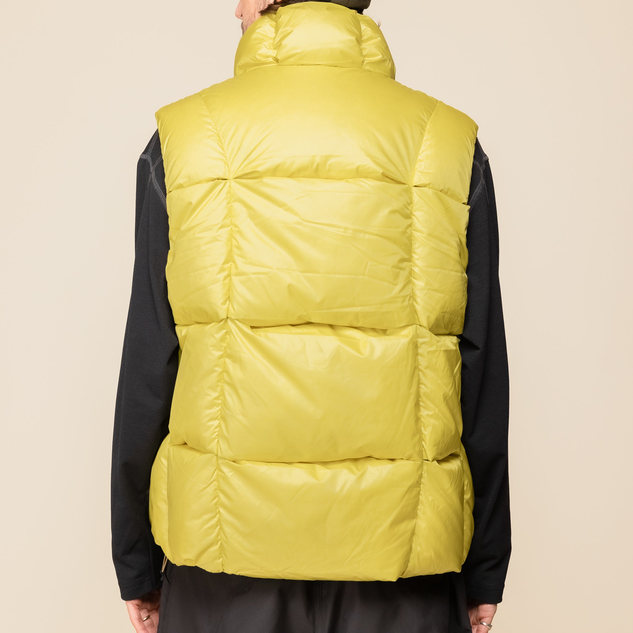 Goldwin 0 - Three Dimensional Down Vest - Sulphur Yellow "golden 0 stockists" "golden 0 sale" "golden 0 UK stockist" GZ23301