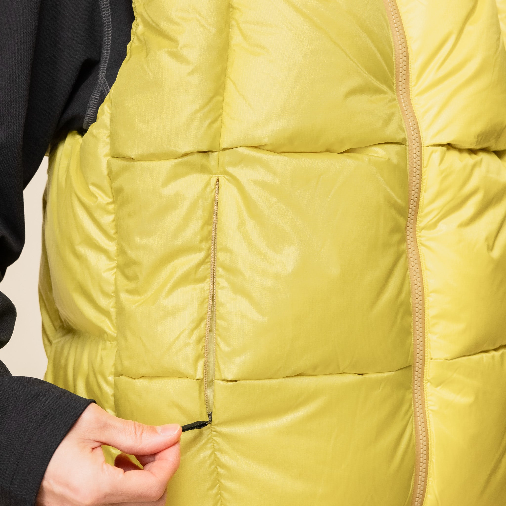 Goldwin 0 - Three Dimensional Down Vest - Sulphur Yellow "golden 0 stockists" "golden 0 sale" "golden 0 UK stockist" GZ23301