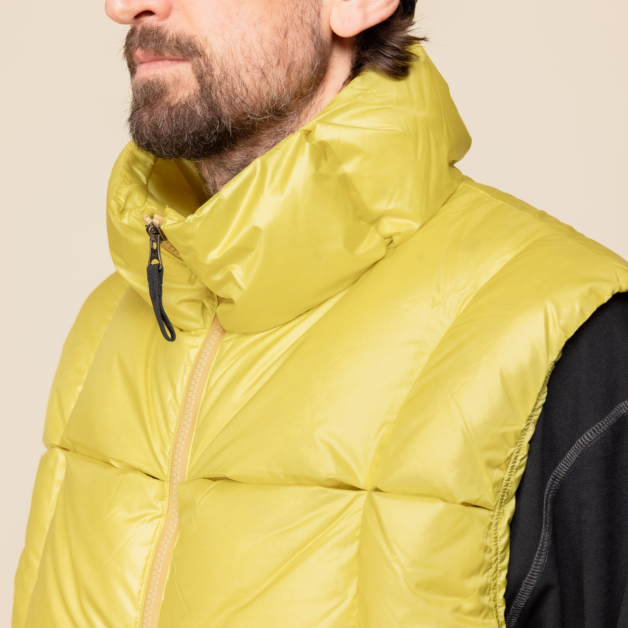 Goldwin 0 - Three Dimensional Down Vest - Sulphur Yellow "golden 0 stockists" "golden 0 sale" "golden 0 UK stockist" GZ23301