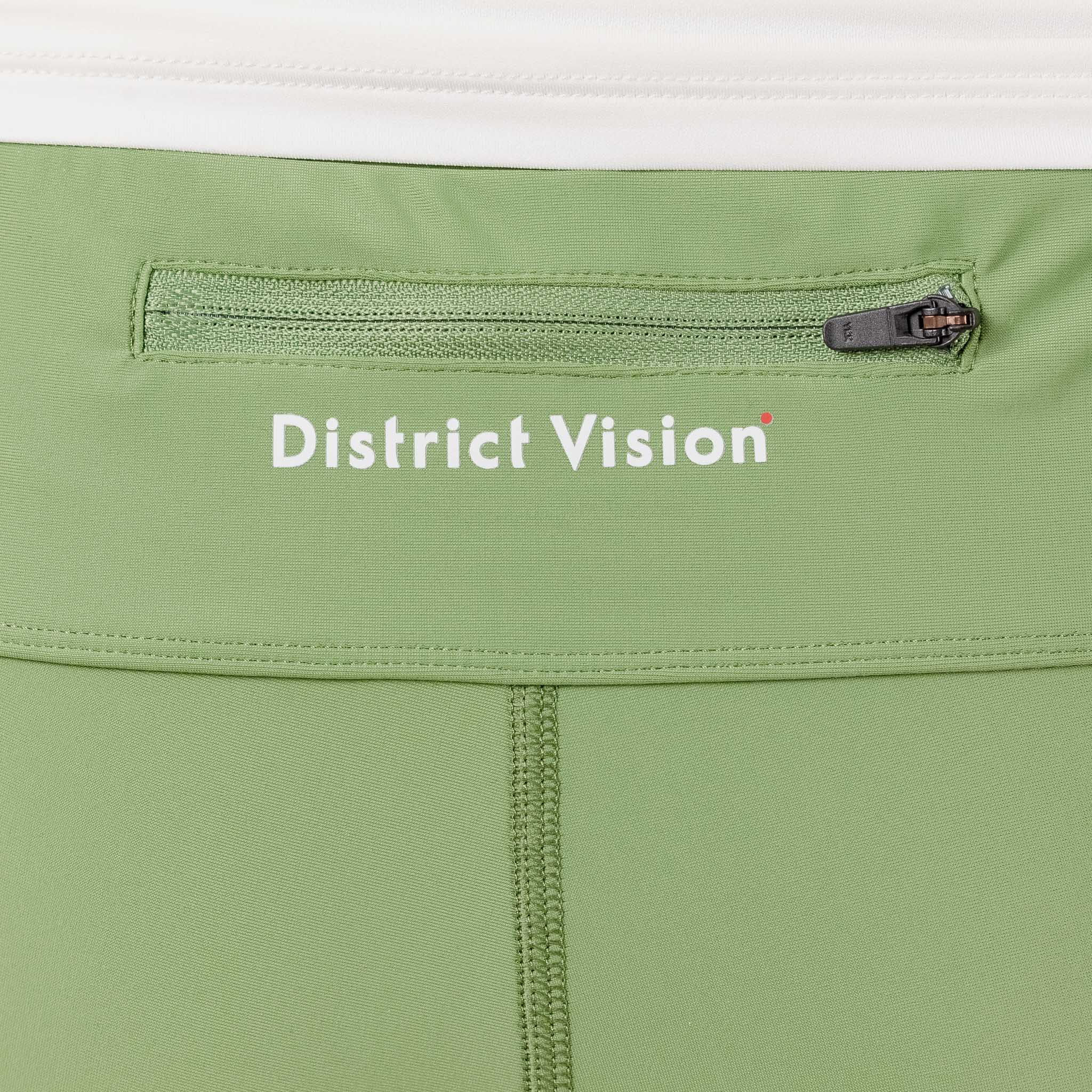 District Vision - Tom Tom 1/2 Length Run Tight Shorts - Cactus DV0004_Cactus_XL UK Stockist Best Price