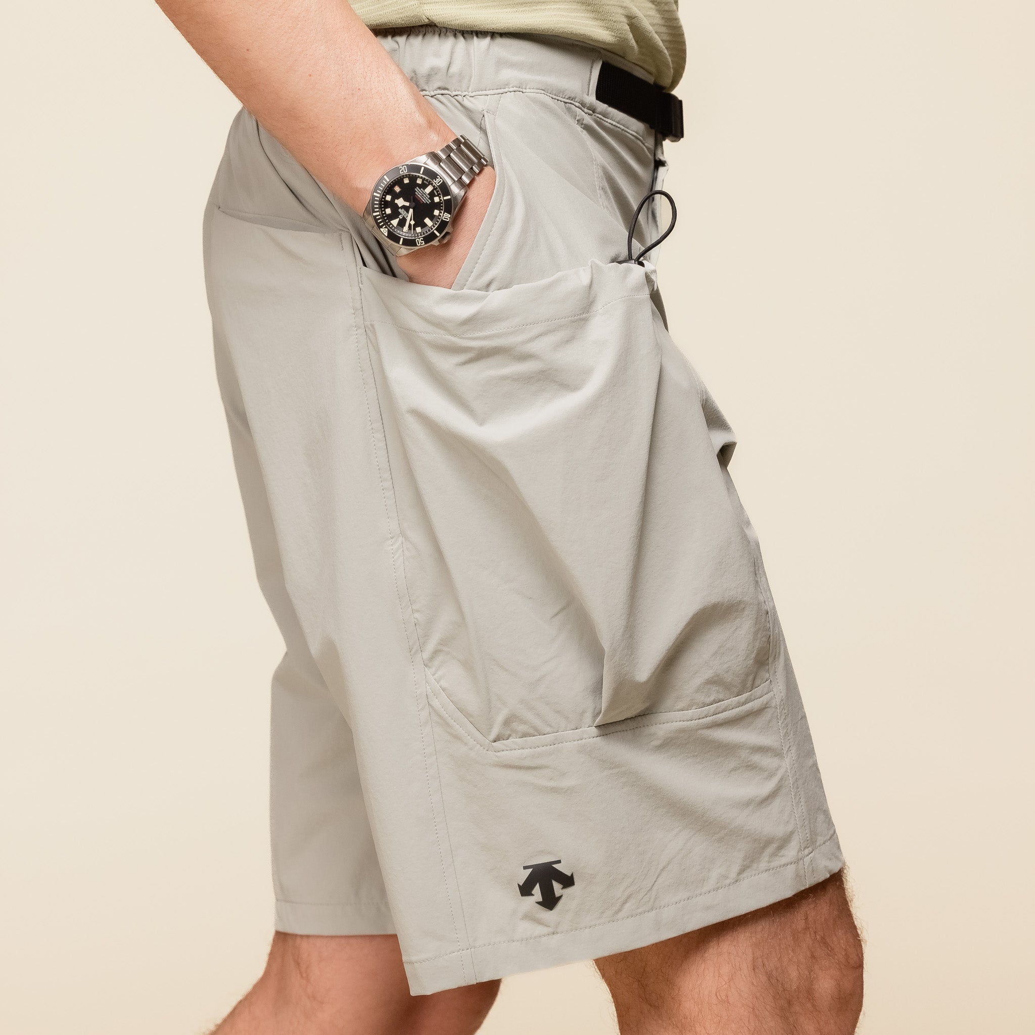 DOMXGD86U Descente 81 - Cordura Nylon Half Pants (Shorts) - Sand Beige