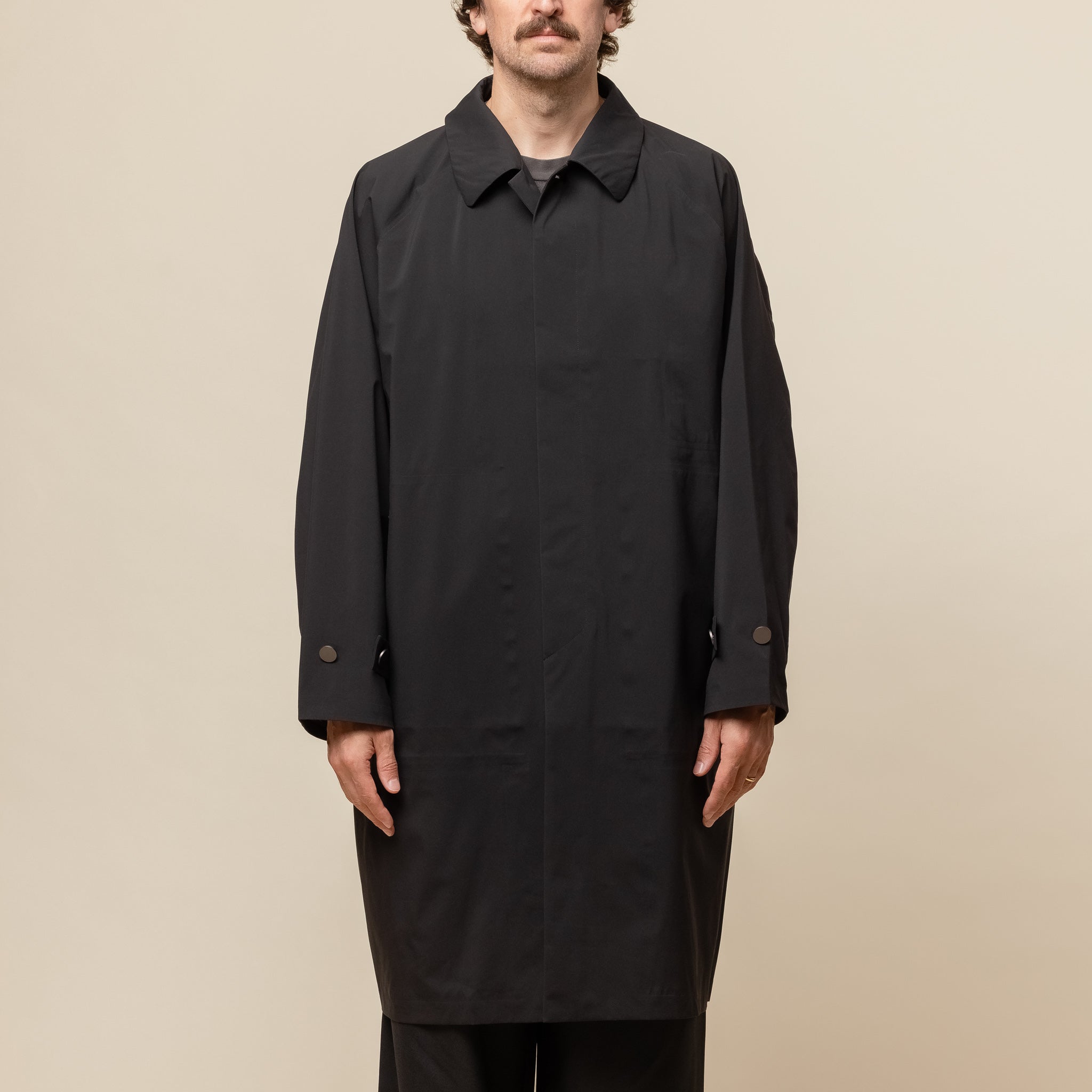 F/CE - Pertex Balmacaan Coat - Black