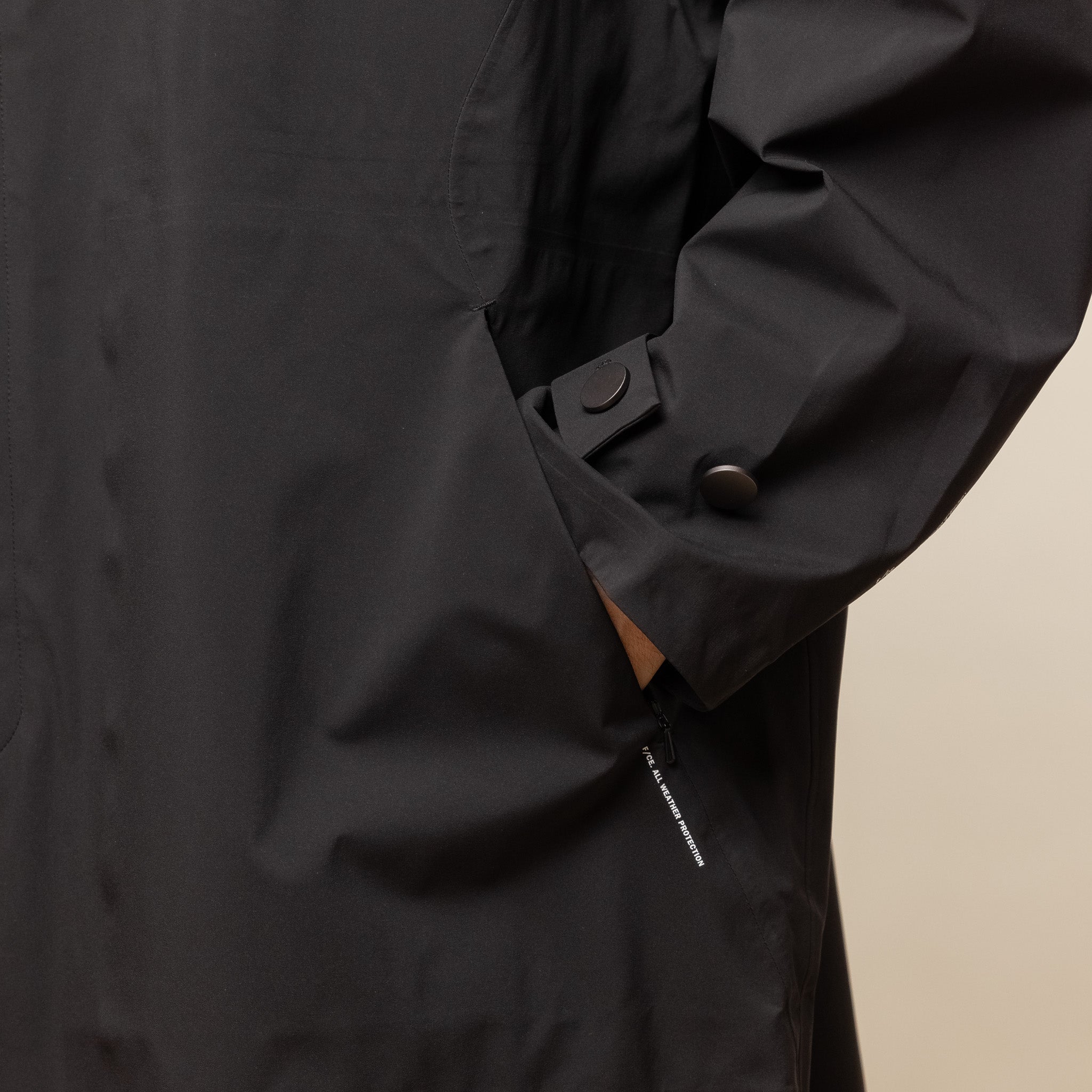 F/CE - Pertex Balmacaan Coat - Black