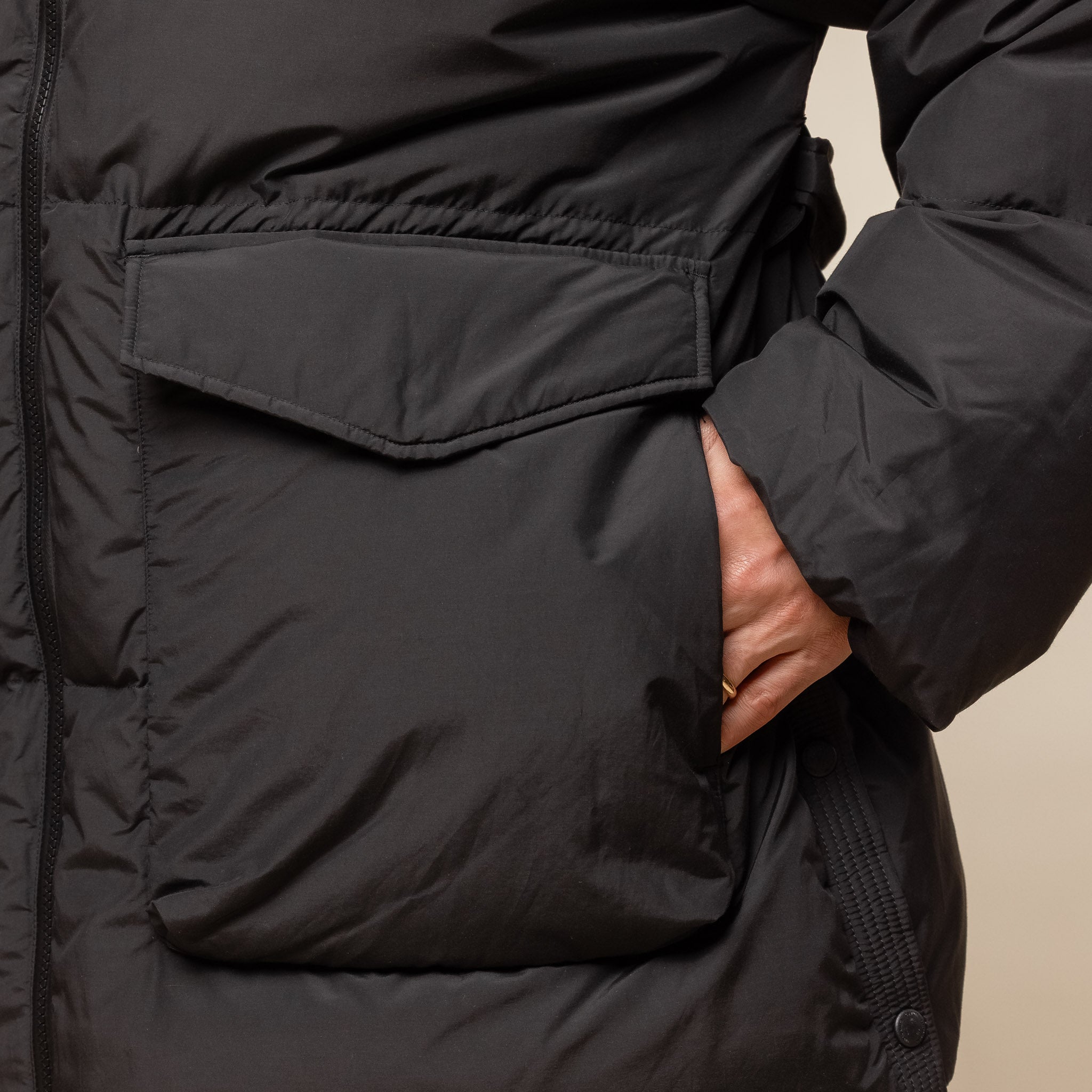 F/CE - Recycled Down Detachable Hood Jacket - Black