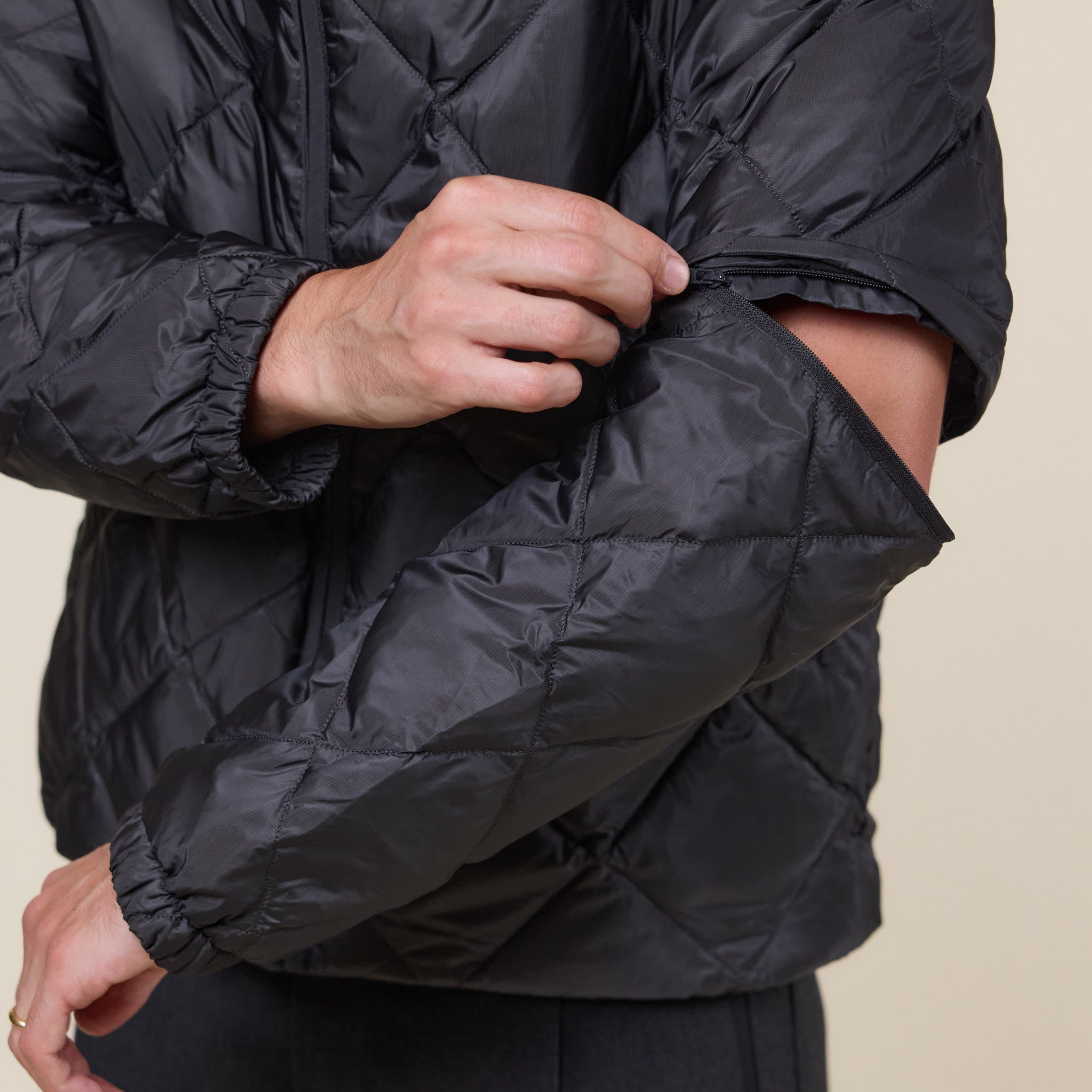 Hiking Patrol - Base Light Down Zip Off Jacket - Charcoal Black