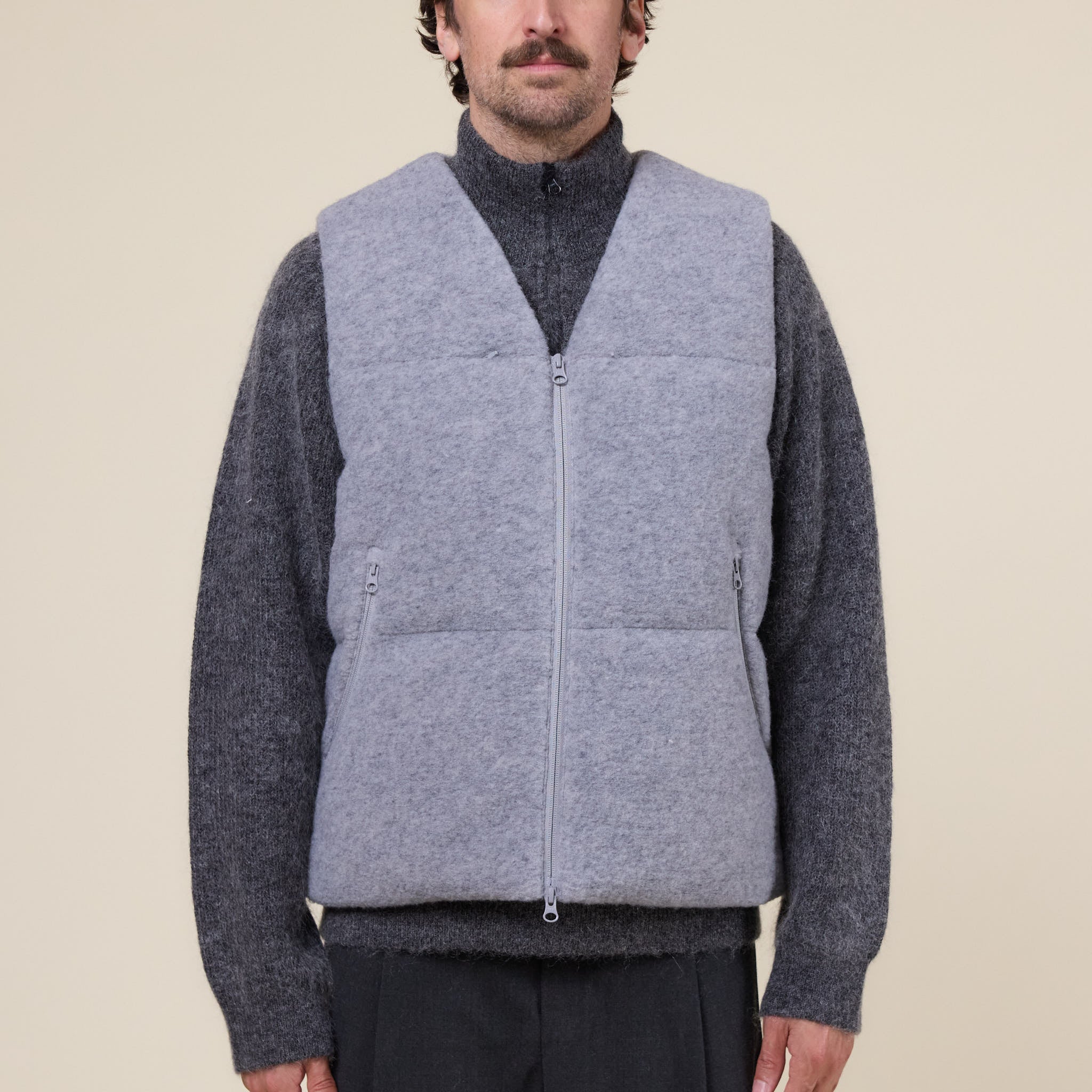 Hiking Patrol - Element Texture Down Vest Jacket - Grey