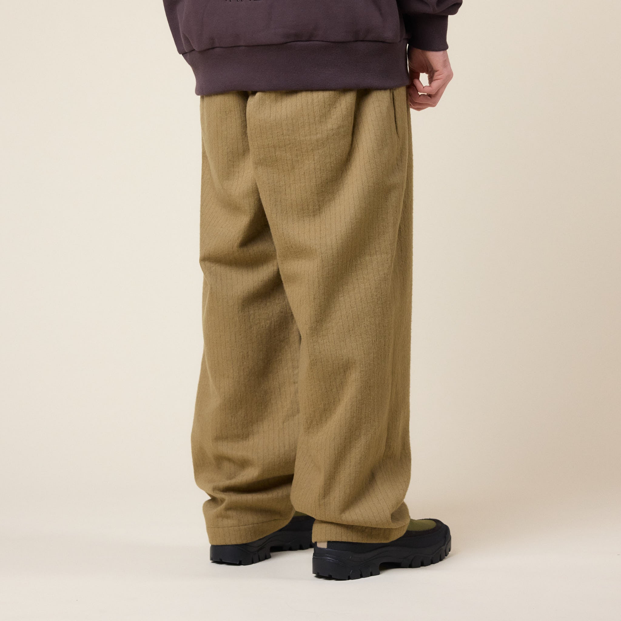 Merely Made - Premium Vintage Woolen Wide Pants - Peanut Brown