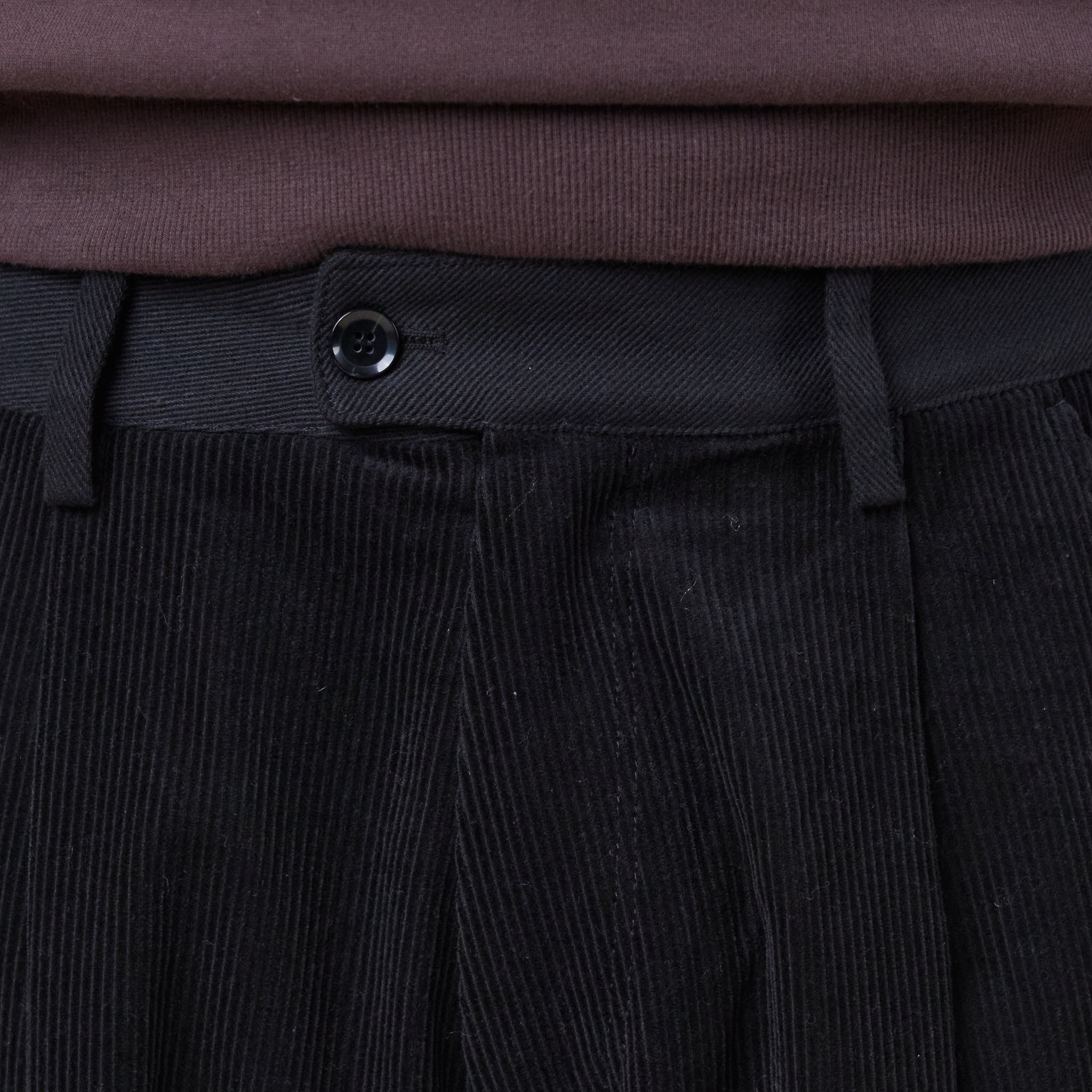 Merely Made - Premium Dual Fabric Contrast Wide Pants - Royal Black