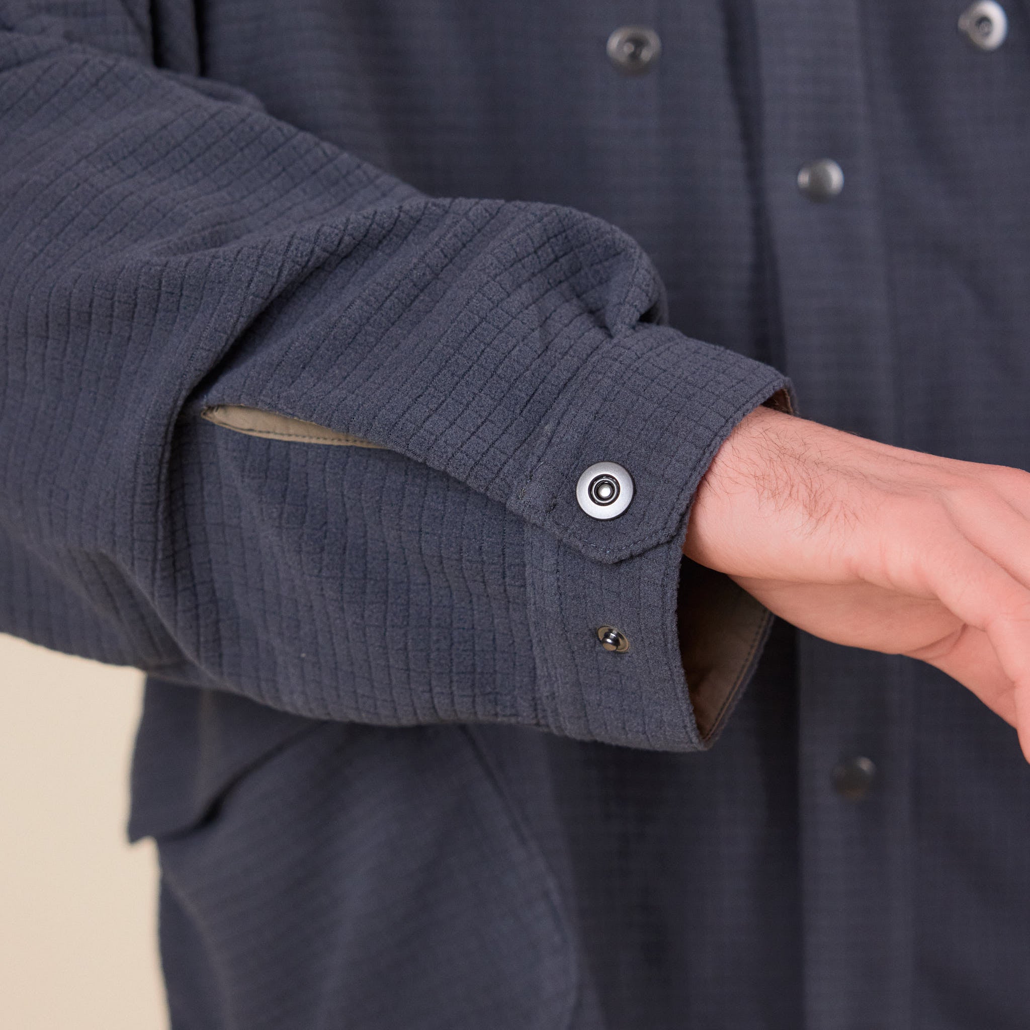 Poliquant - Reversible Block Fleece Shirt Jacket - Charcoal Grey