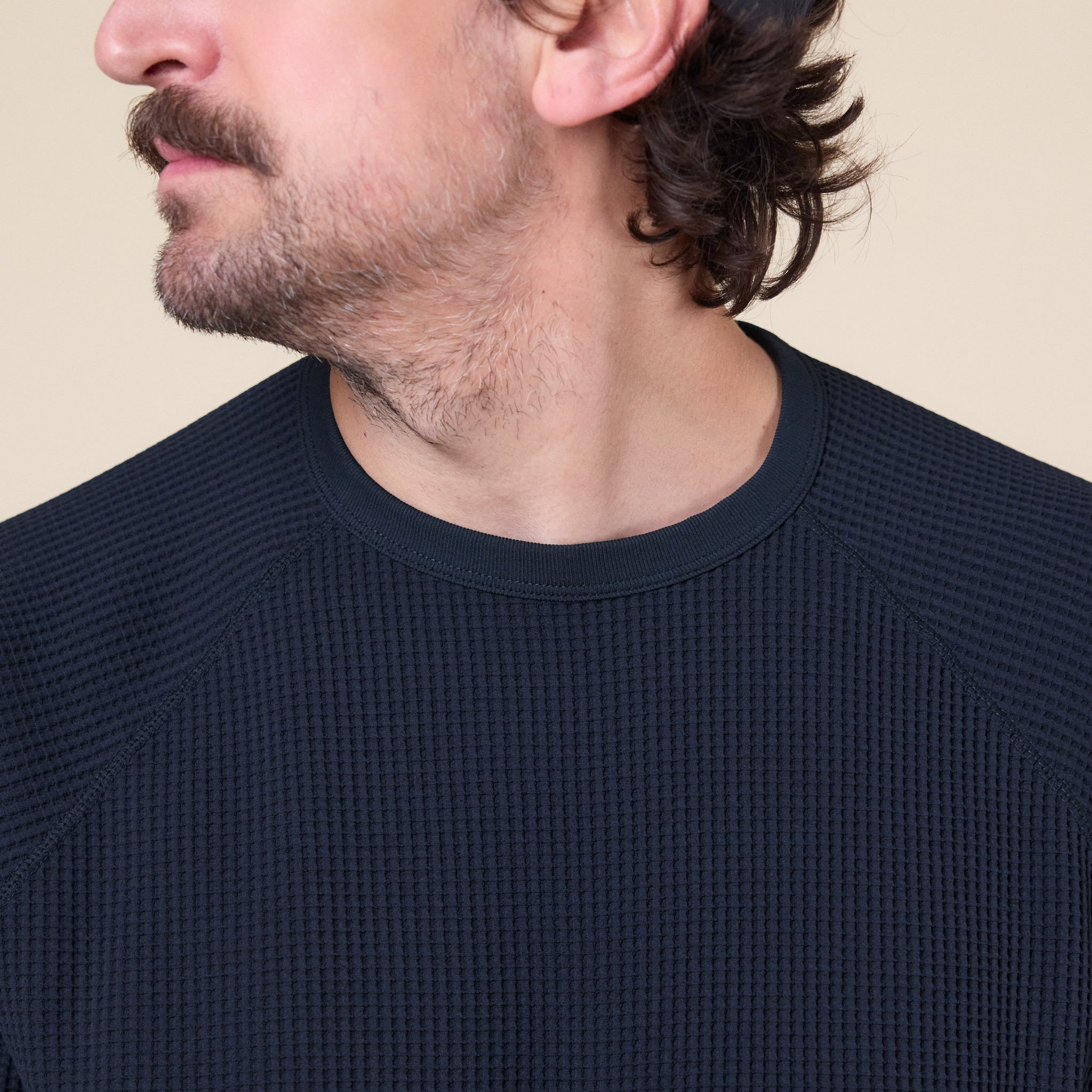 Goldwin - Waffle Long Sleeve T-Shirt - Black