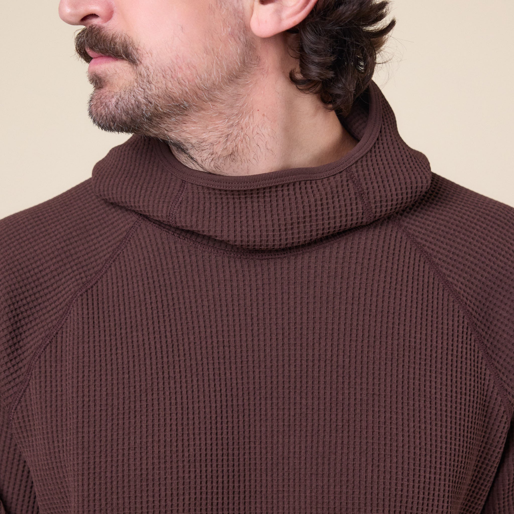 Goldwin - Waffle Long Sleeve Hoodie - Chicory Brown