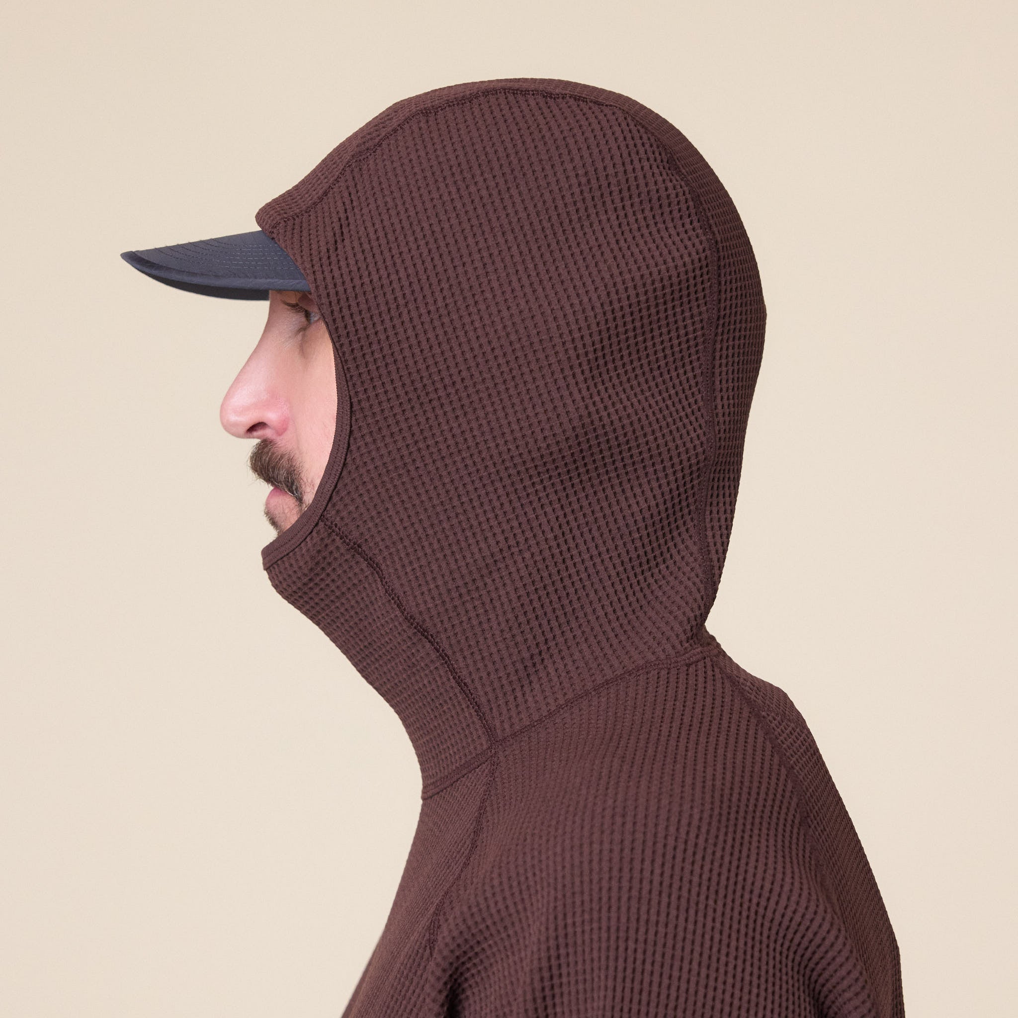 Goldwin - Waffle Long Sleeve Hoodie - Chicory Brown